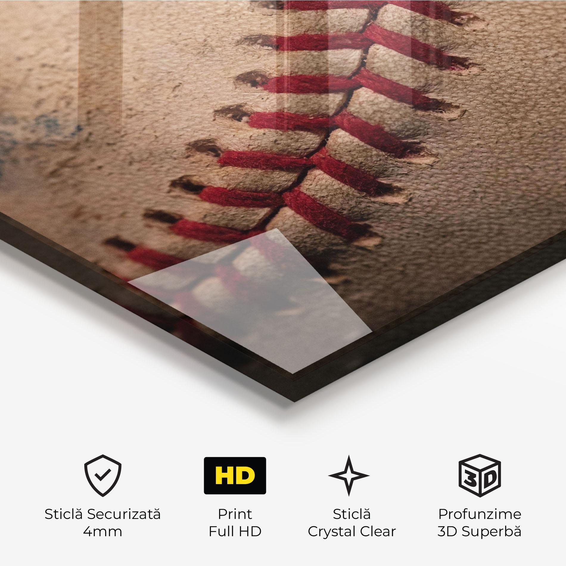 Tablou Sticla Baseball Ball Close Up mockup 3