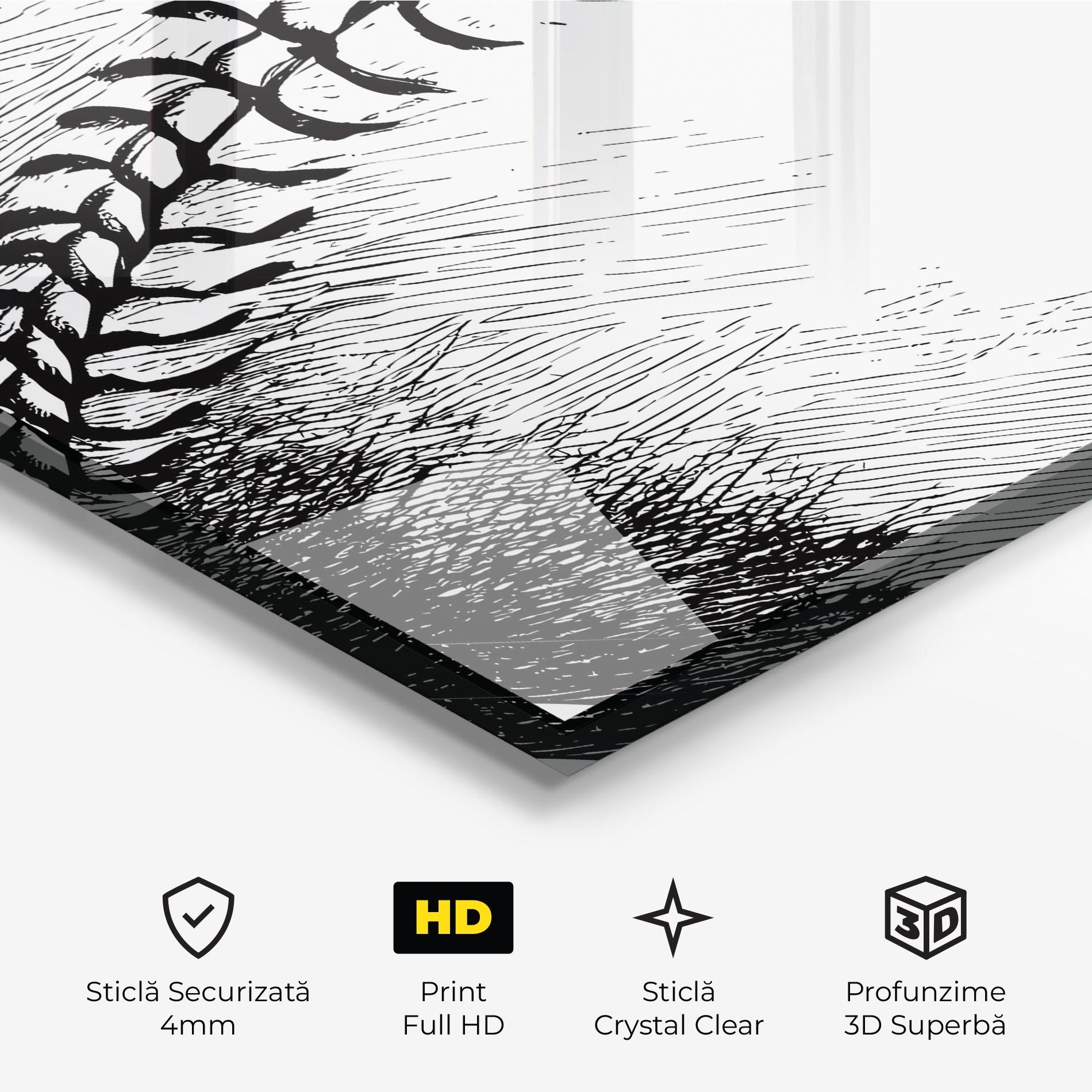 Tablou Sticla Baseball Black Line mockup 3