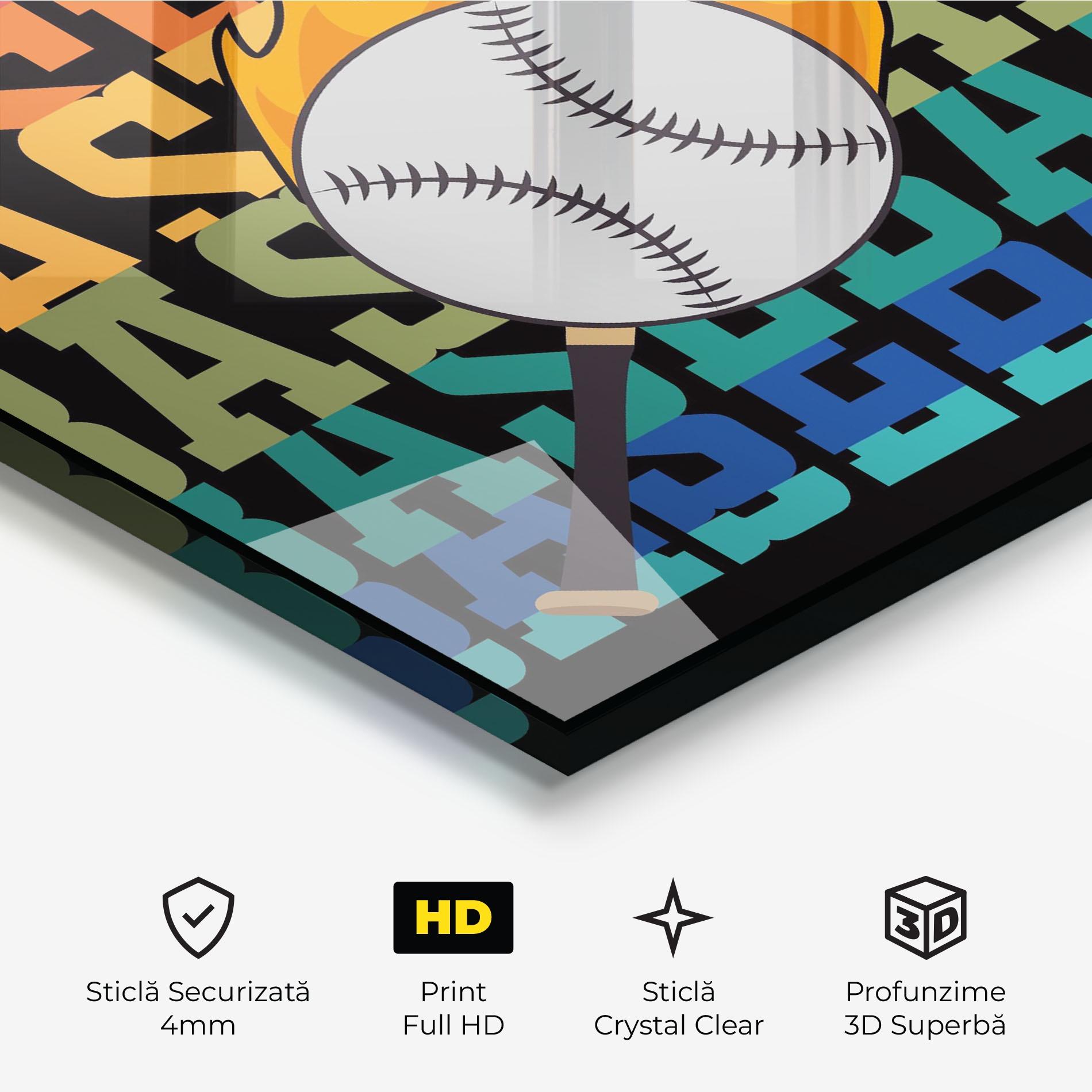 Tablou Sticla Baseball Color mockup 3