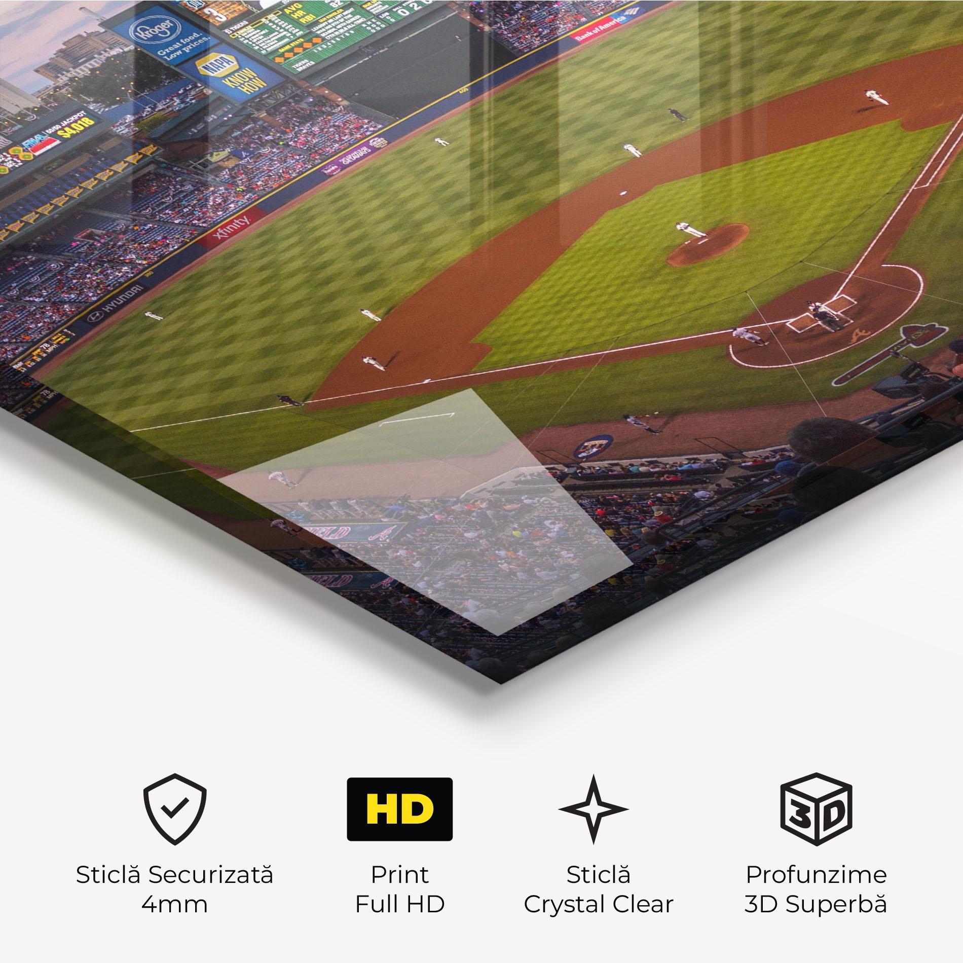 Tablou Sticla Baseball Field mockup 3