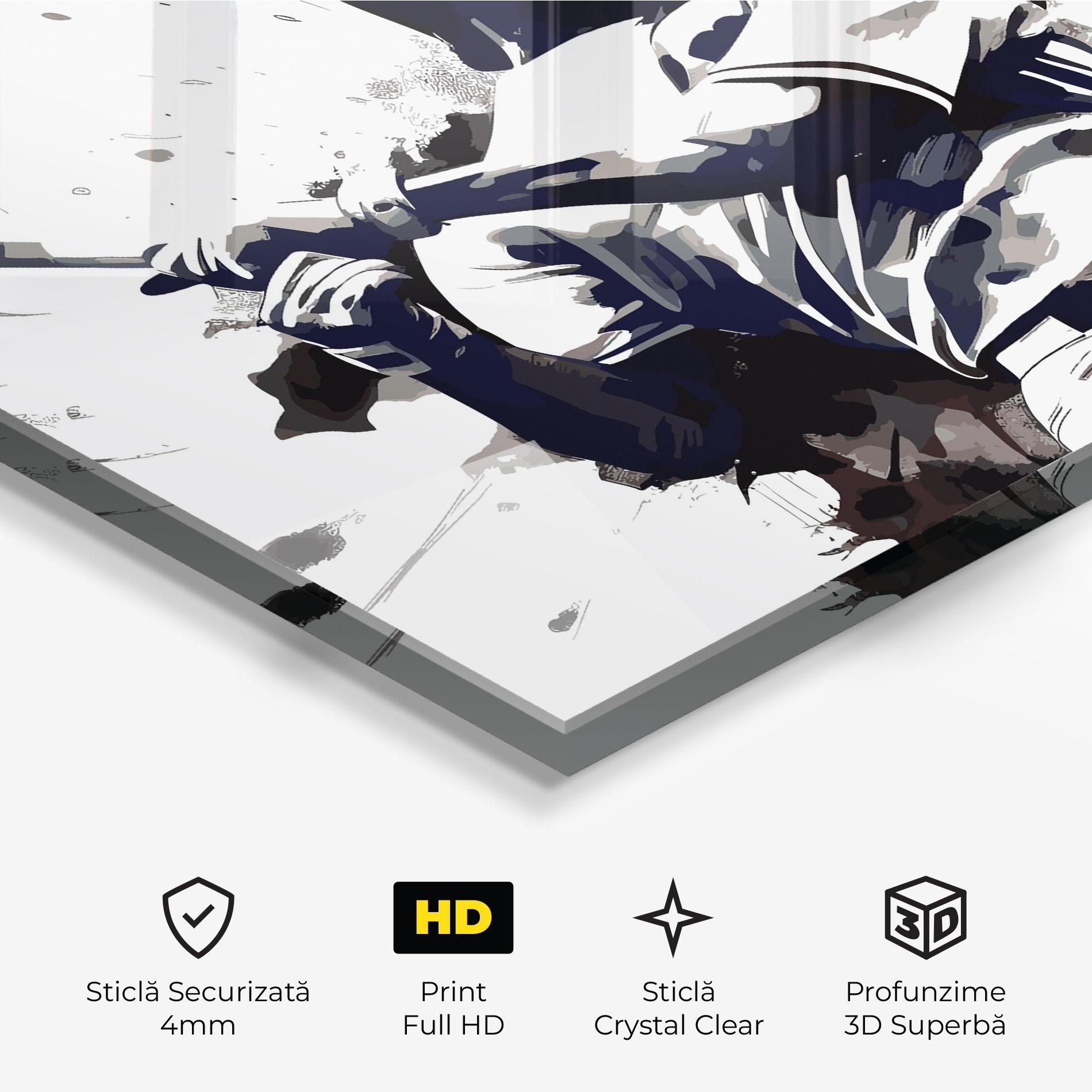 Tablou Sticla Baseball Grey Art mockup 3