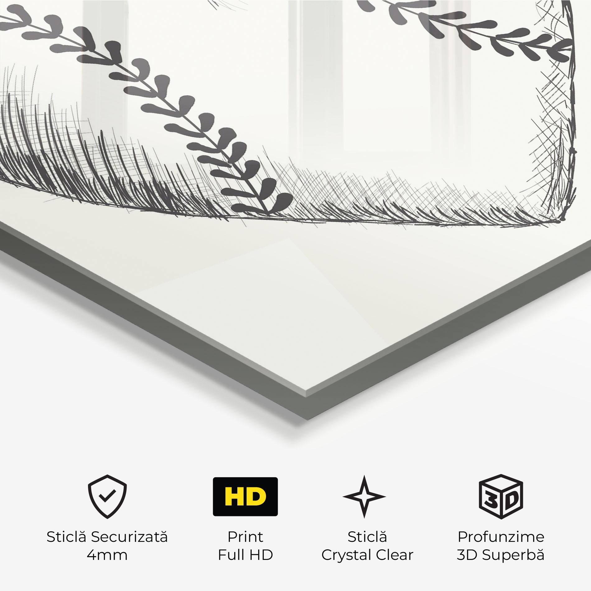 Tablou Sticla Baseball Heart mockup 3