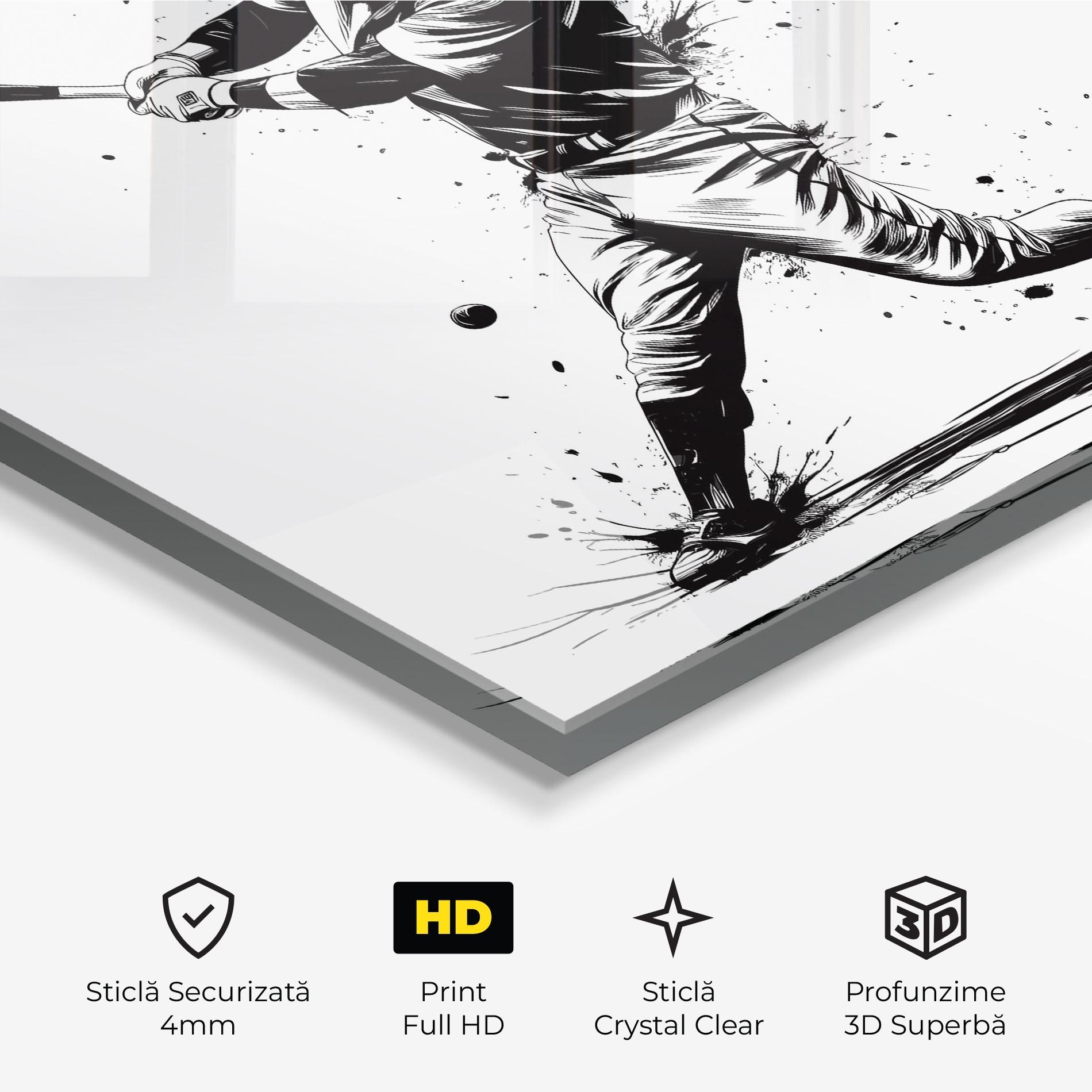 Tablou Sticla Baseball Splash mockup 3