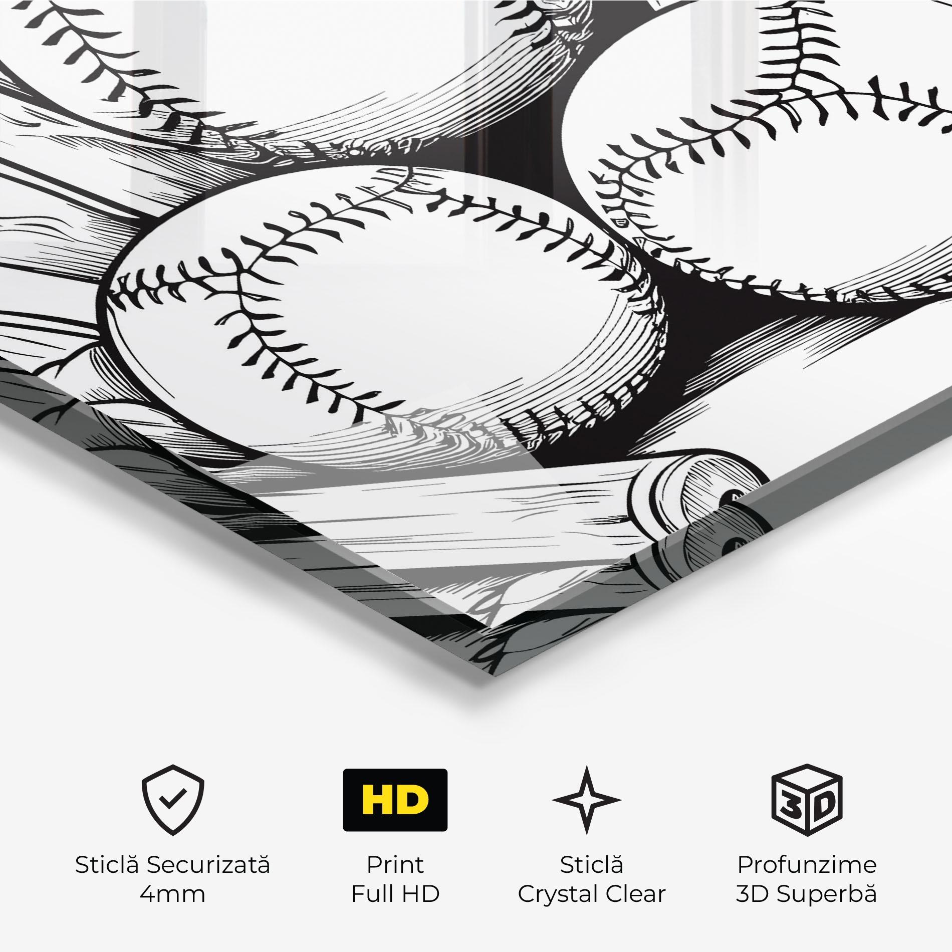 Tablou Sticla Big Baseball Ball mockup 3