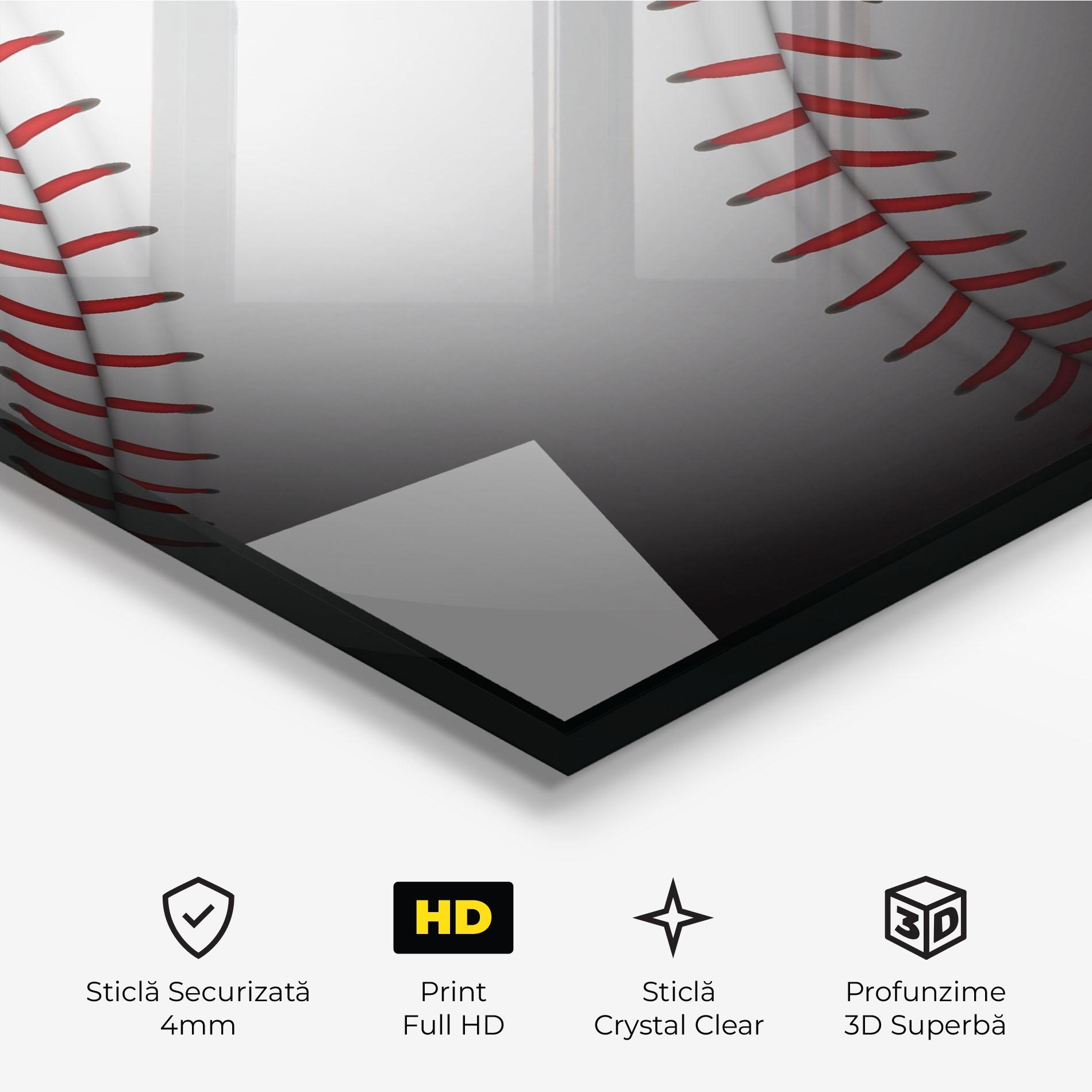 Tablou Sticla Close Up Baseball mockup 3
