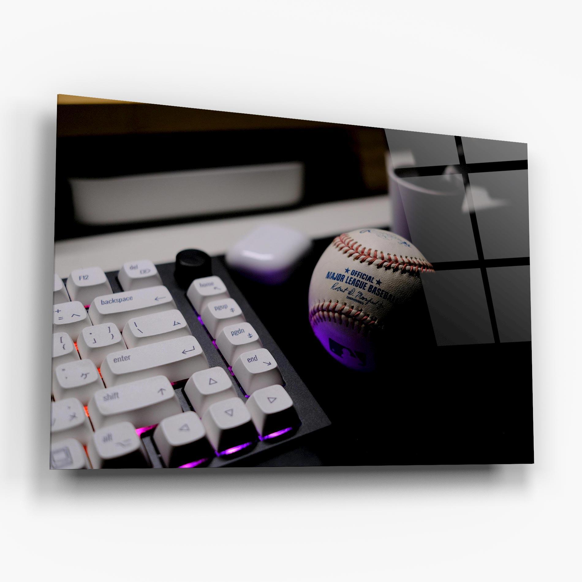Tablou Sticla Baseball Ball Gaming mockup 6