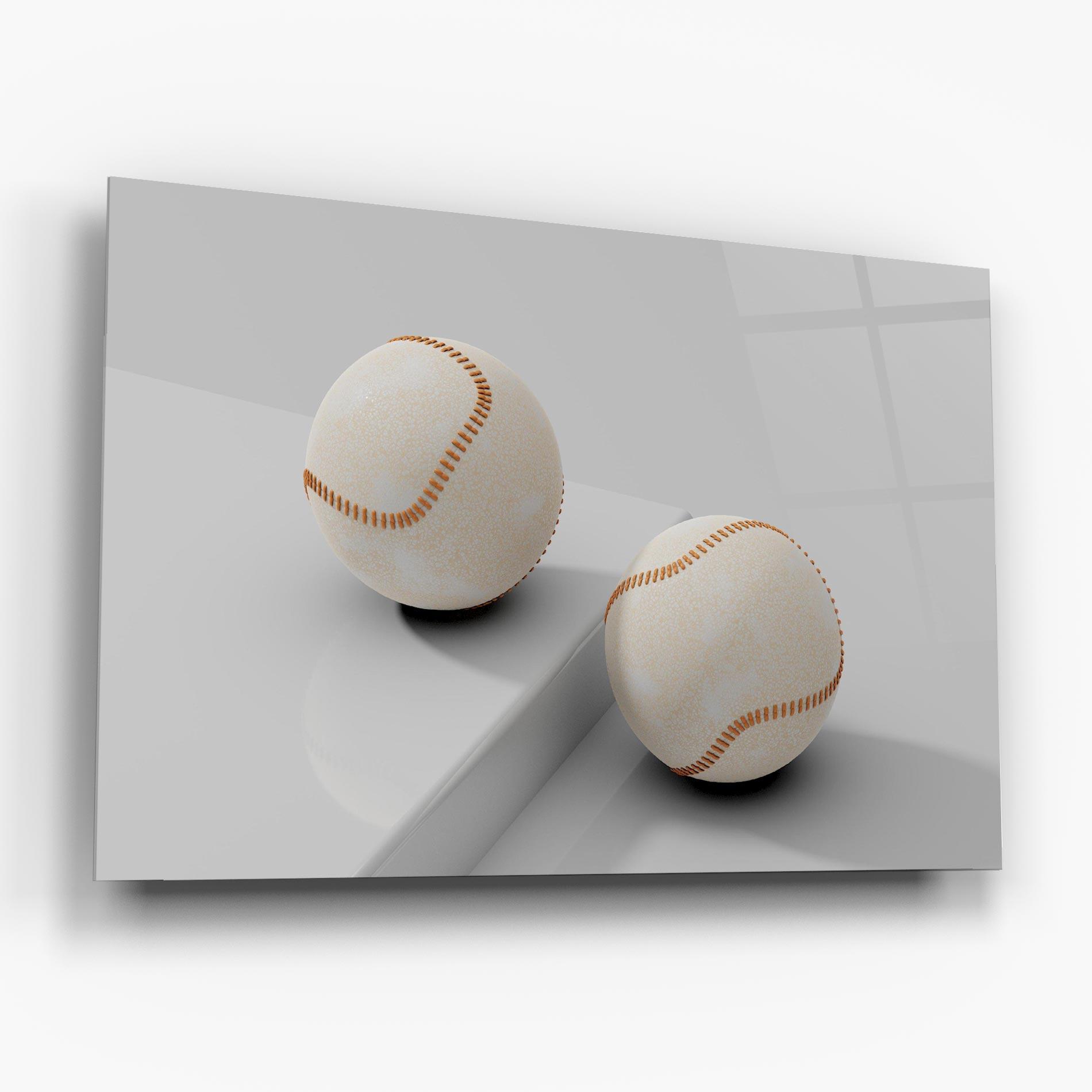 Tablou Sticla Baseball Ball On White mockup 6