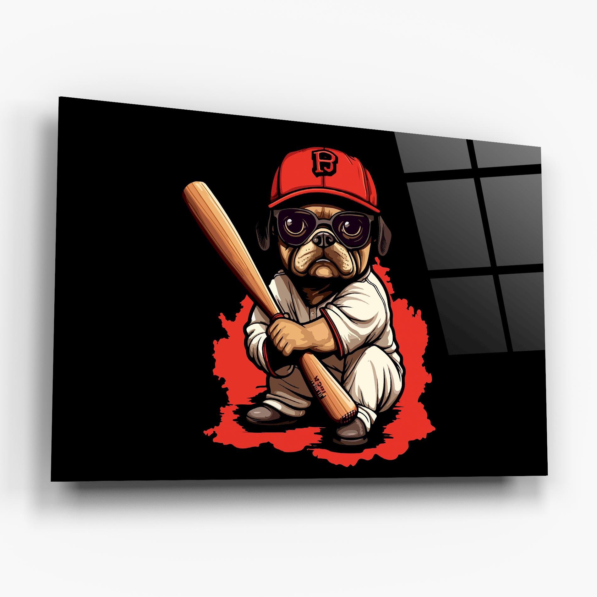 Tablou Sticla Baseball Dog mockup 6