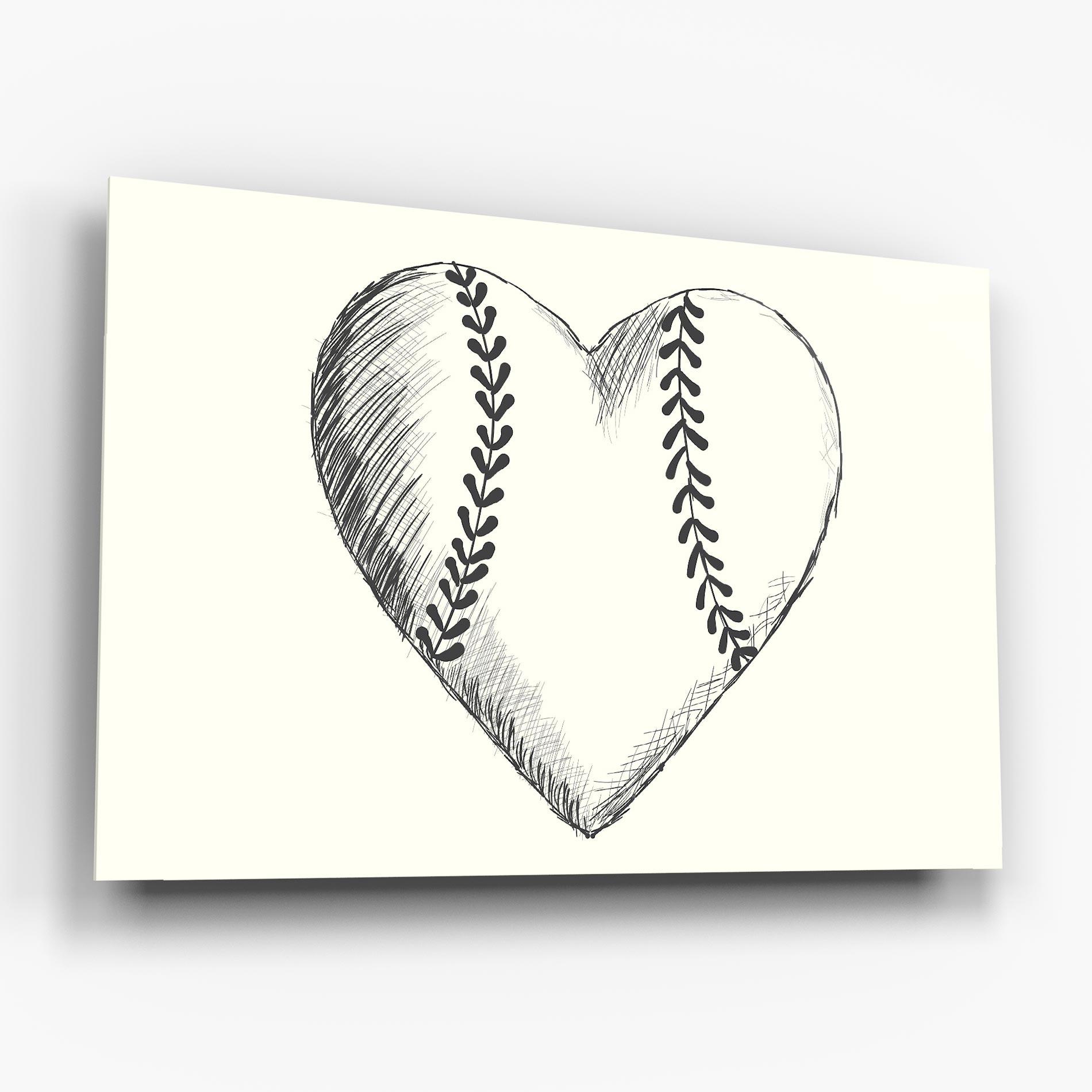Tablou Sticla Baseball Heart mockup 6