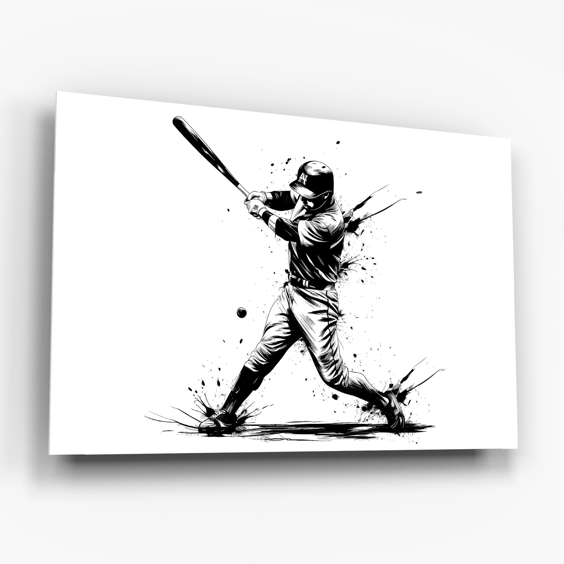 Tablou Sticla Baseball Splash mockup 6