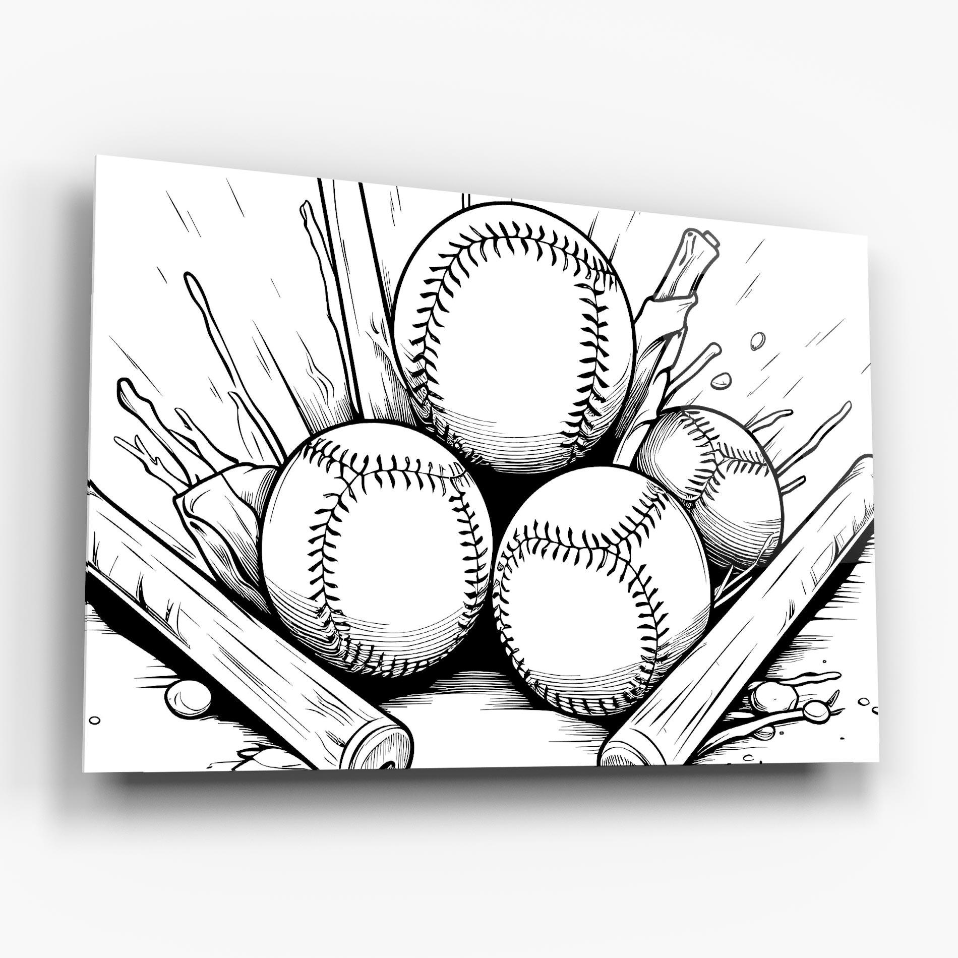 Tablou Sticla Big Baseball Ball mockup 6