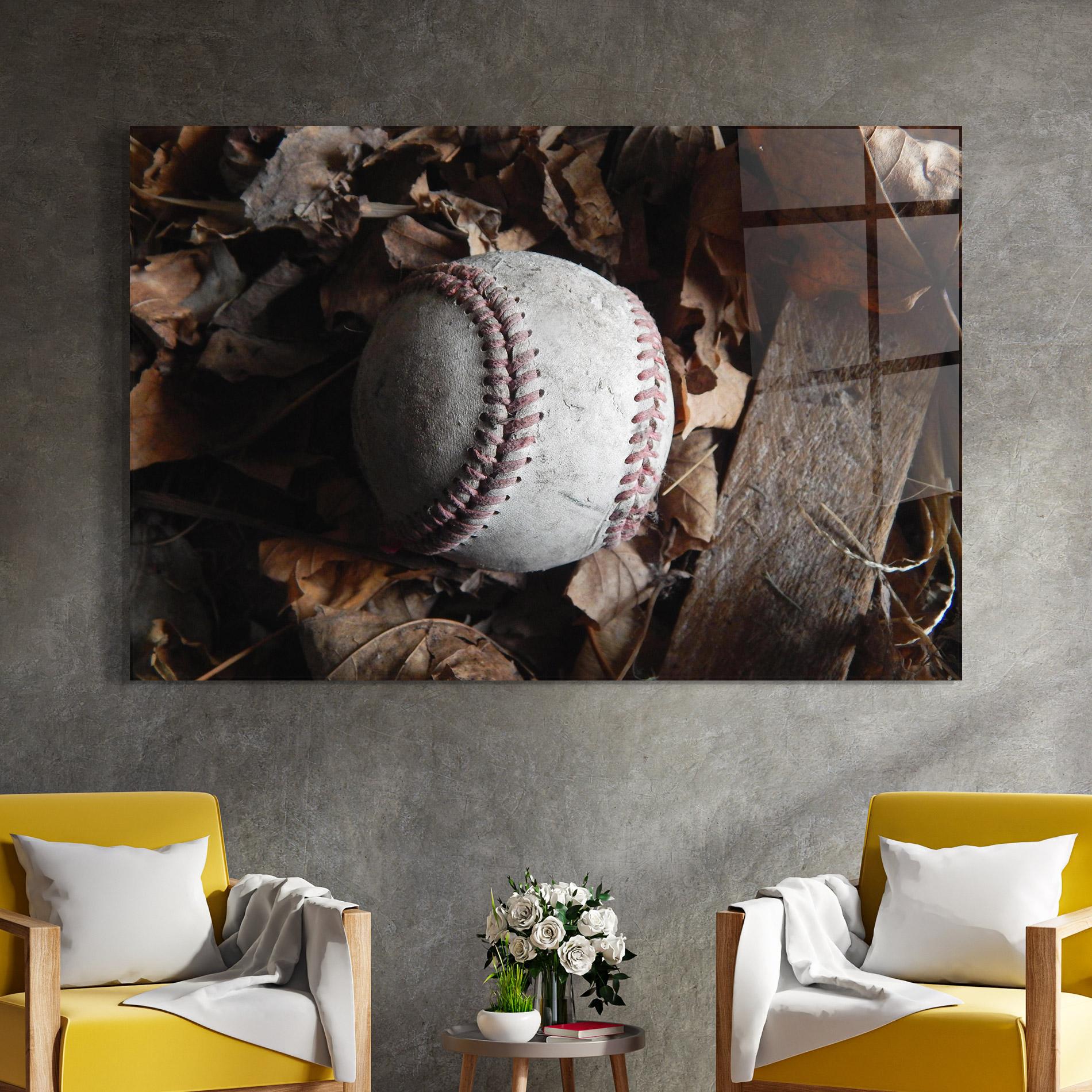 Tablou Sticla Autumn Baseball Ball mockup 4