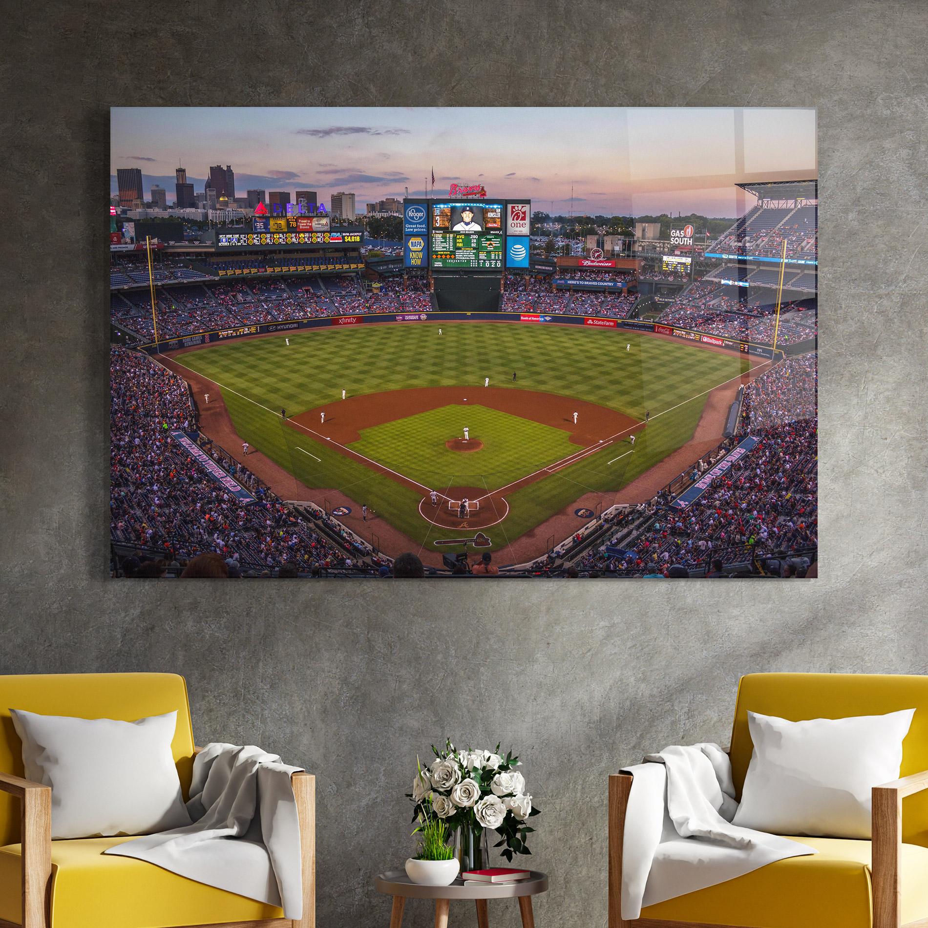 Tablou Sticla Baseball Field mockup 4