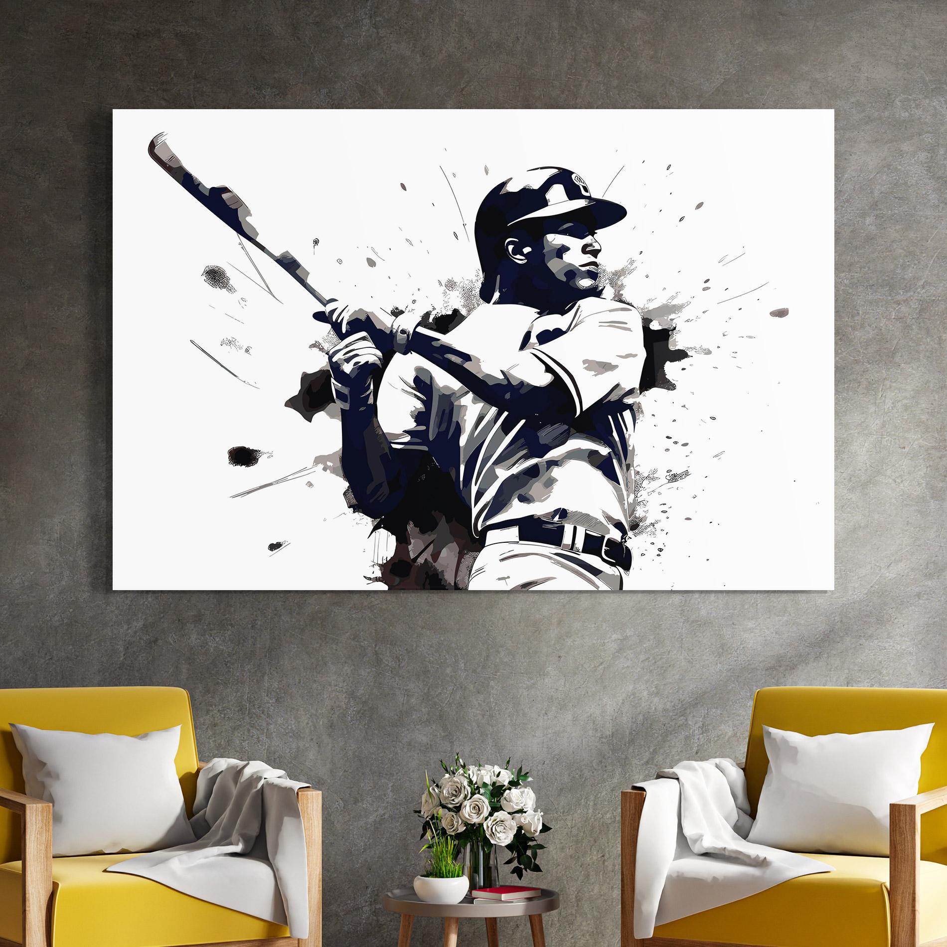 Tablou Sticla Baseball Grey Art mockup 4