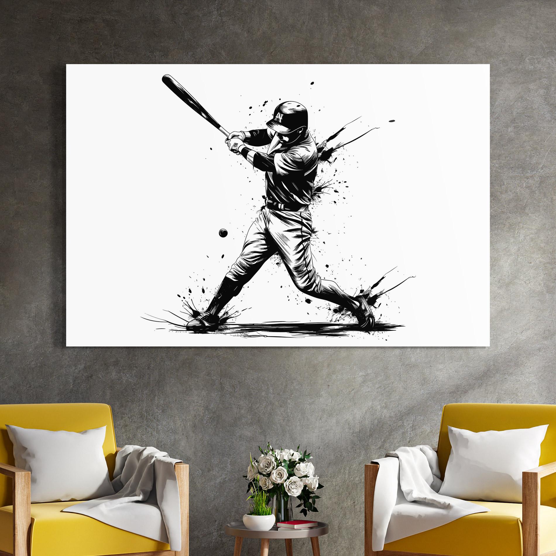 Tablou Sticla Baseball Splash mockup 4