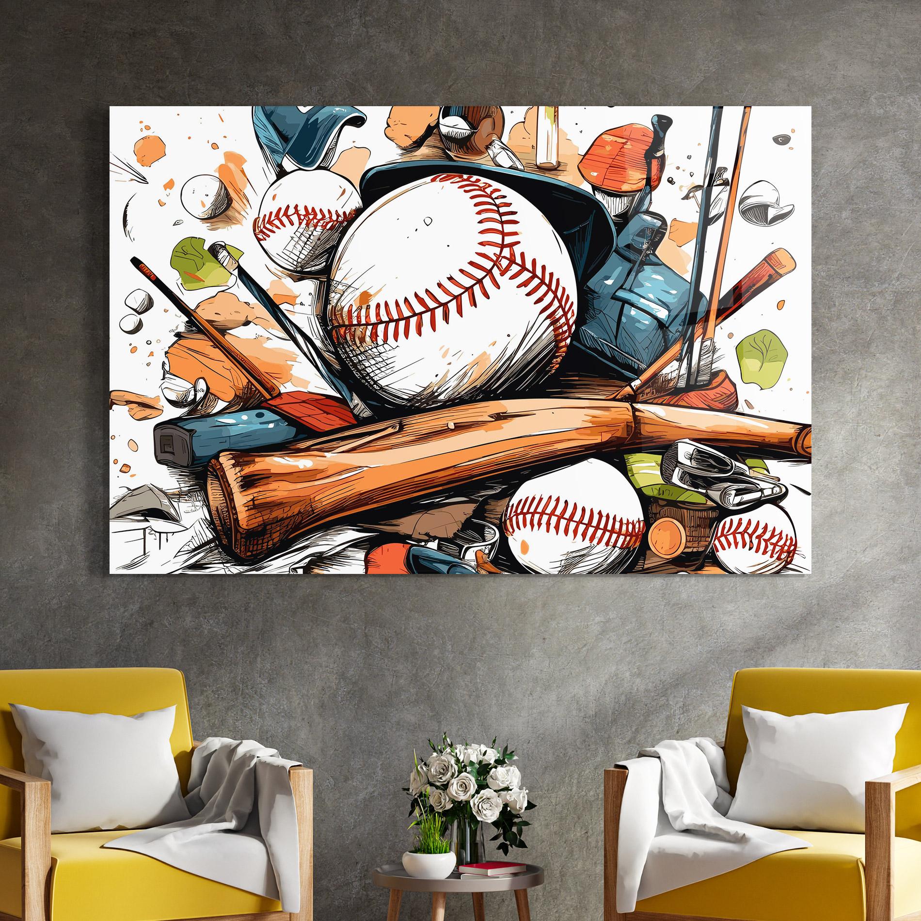 Tablou Sticla Baseball Trash mockup 4