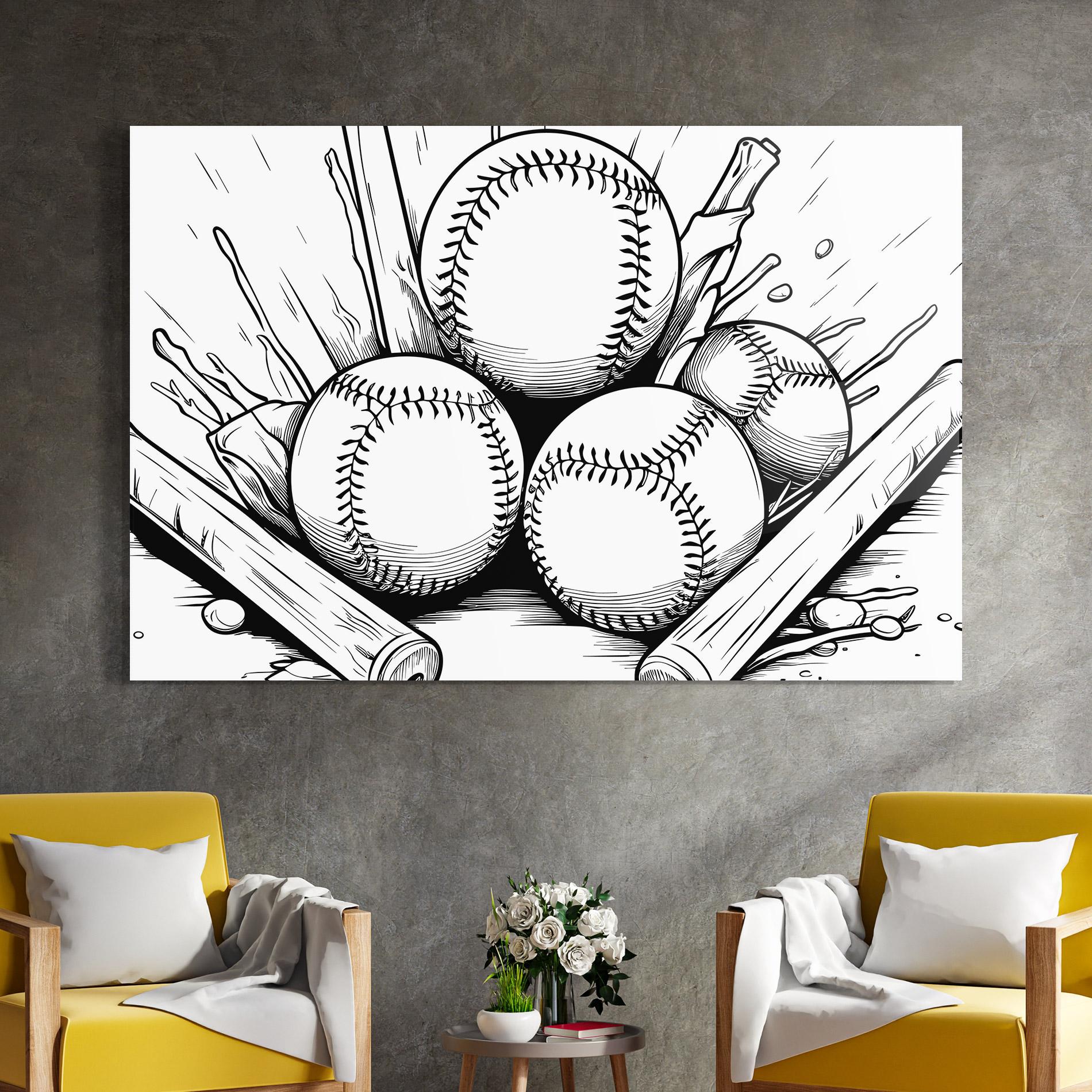 Tablou Sticla Big Baseball Ball mockup 4