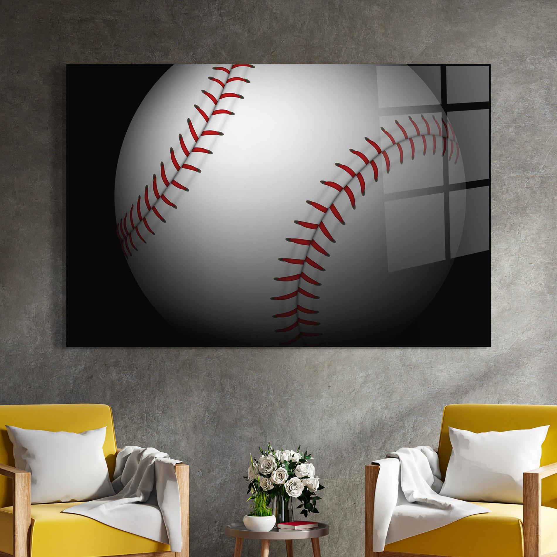 Tablou Sticla Close Up Baseball mockup 4