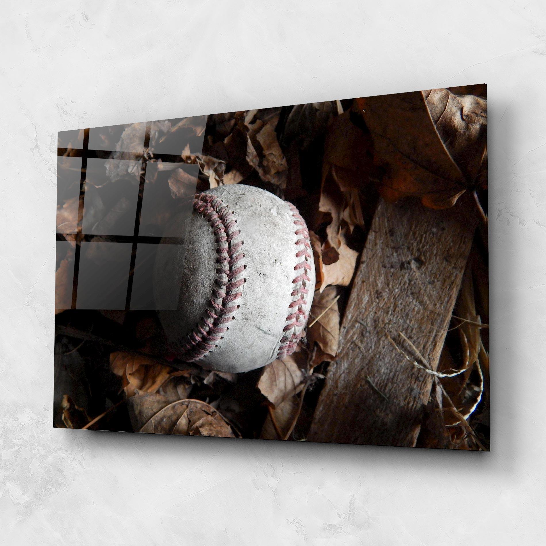 Tablou Sticla Autumn Baseball Ball mockup 1