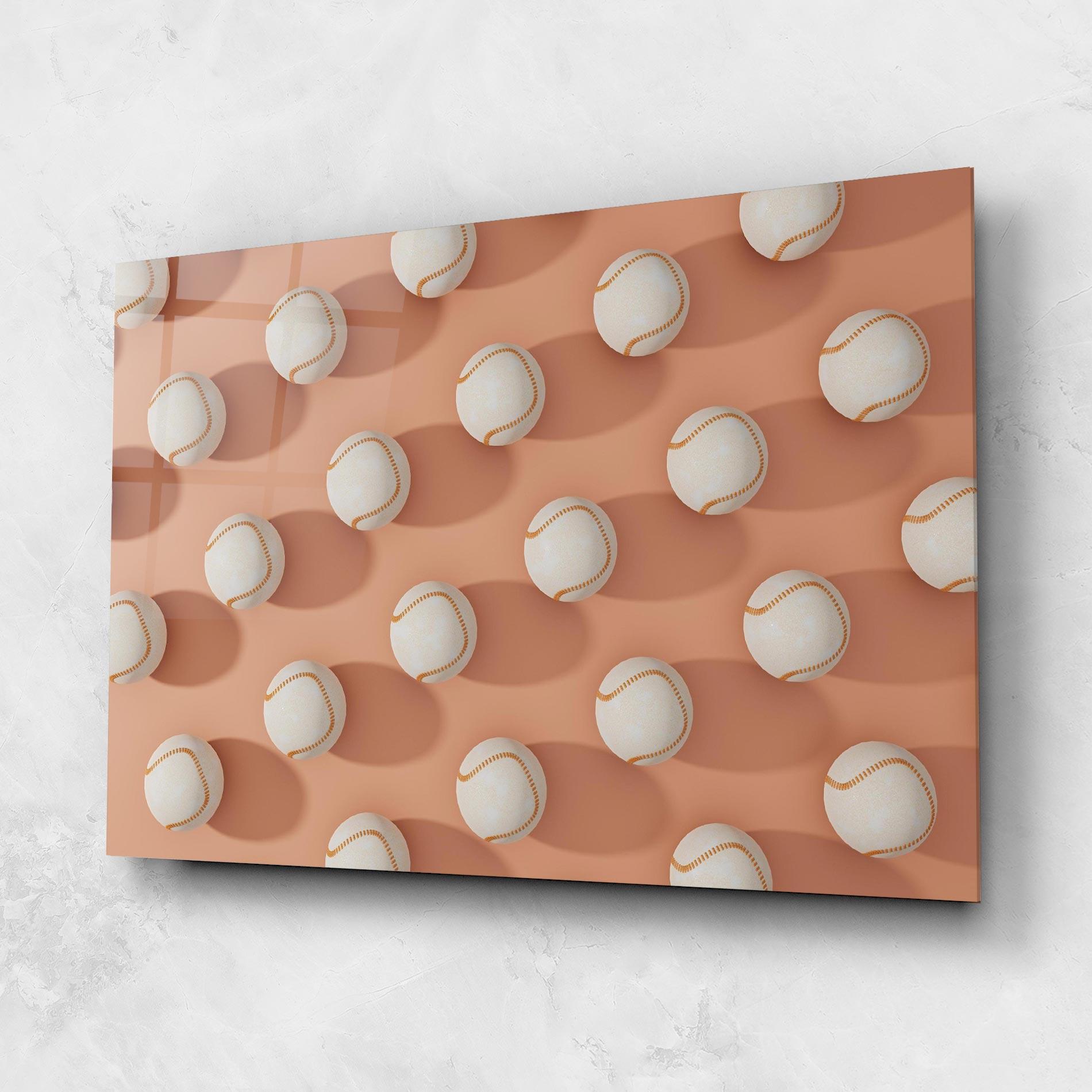 Tablou Sticla Baseball Ball Pattern mockup 1