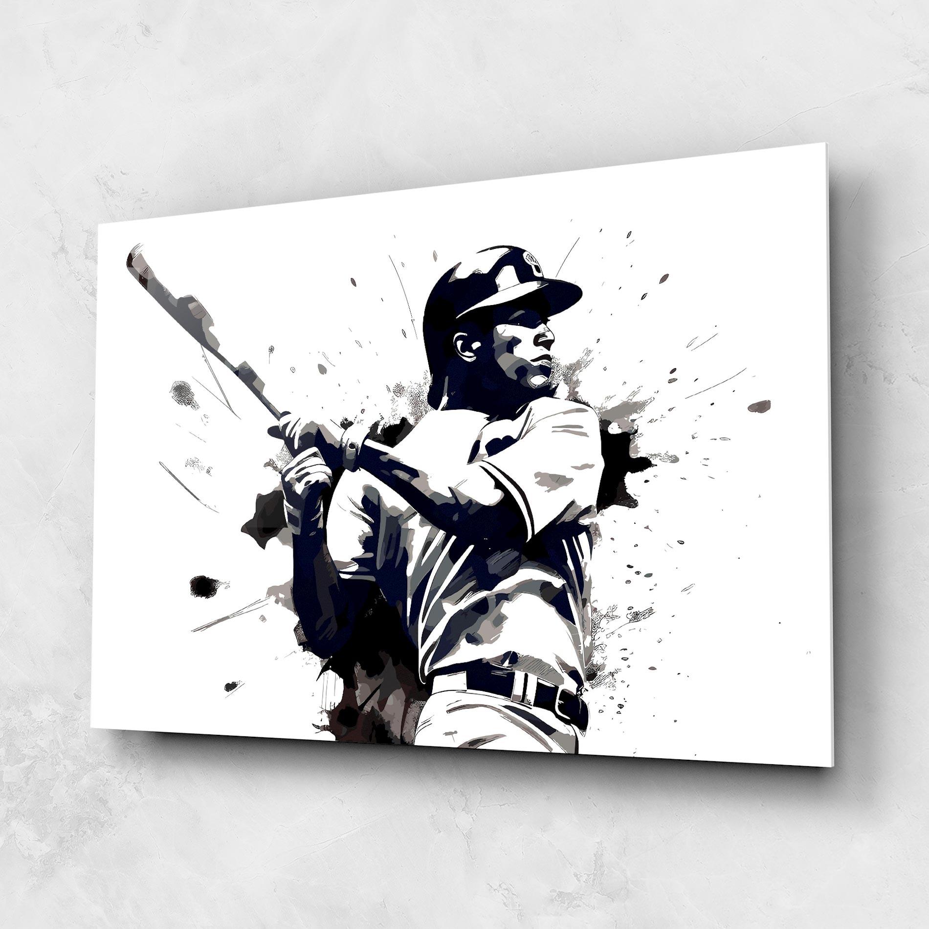 Tablou Sticla Baseball Grey Art mockup 1