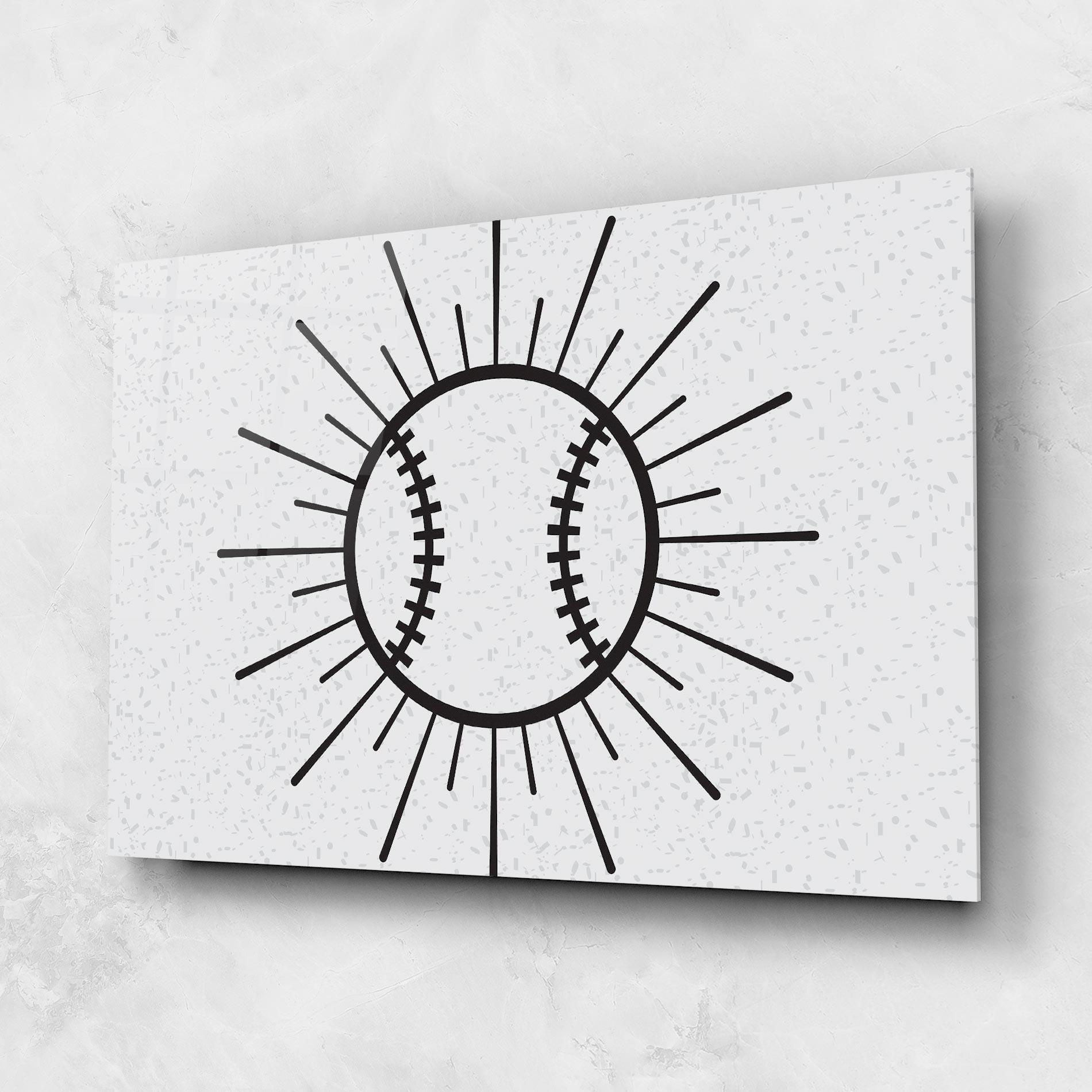 Tablou Sticla Baseball Line mockup 1