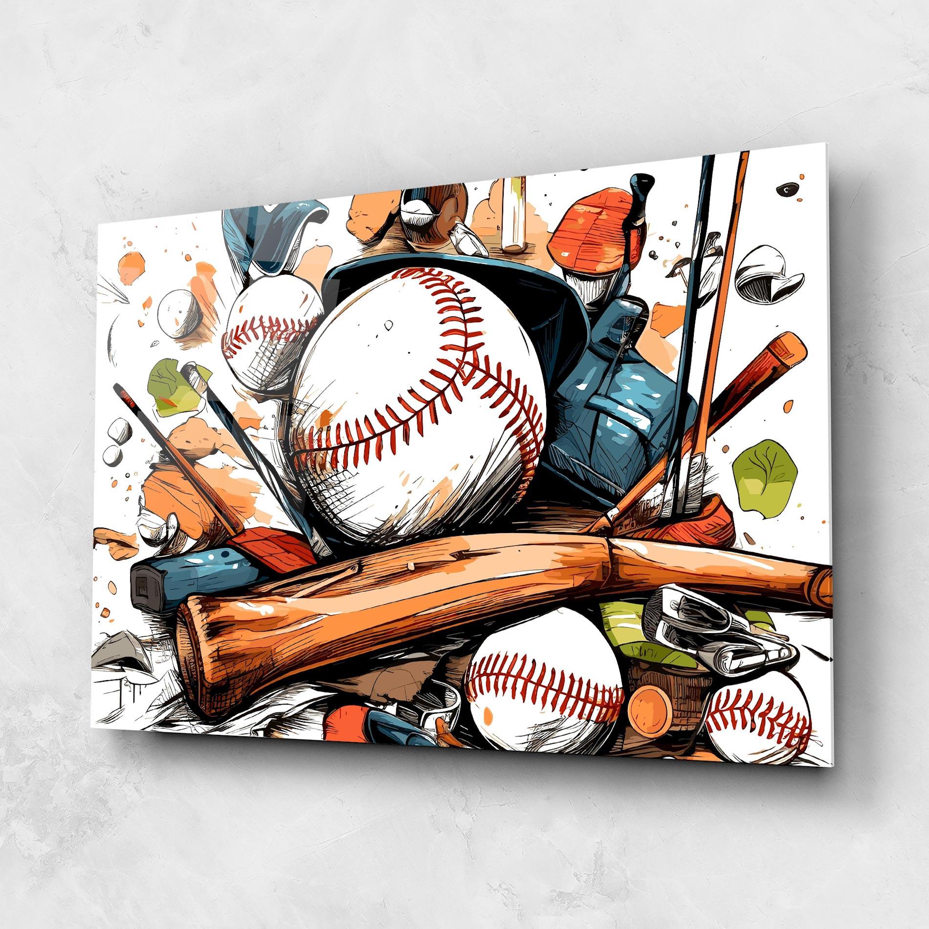 Tablou Sticla Baseball Trash mockup 1
