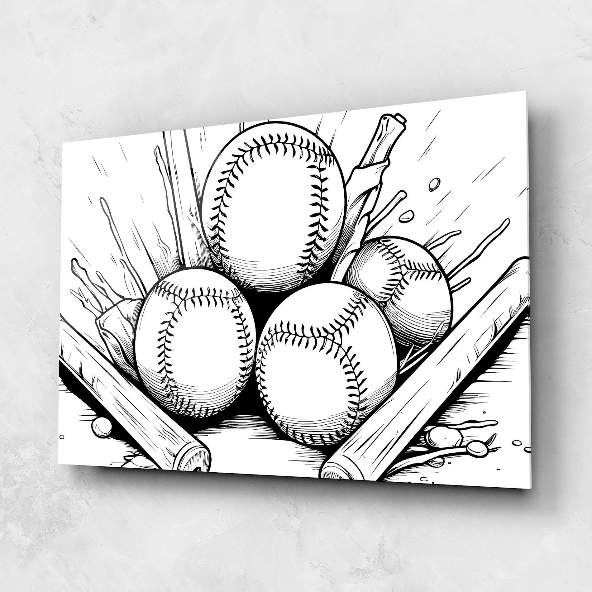 Tablou Sticla Big Baseball Ball mockup 1