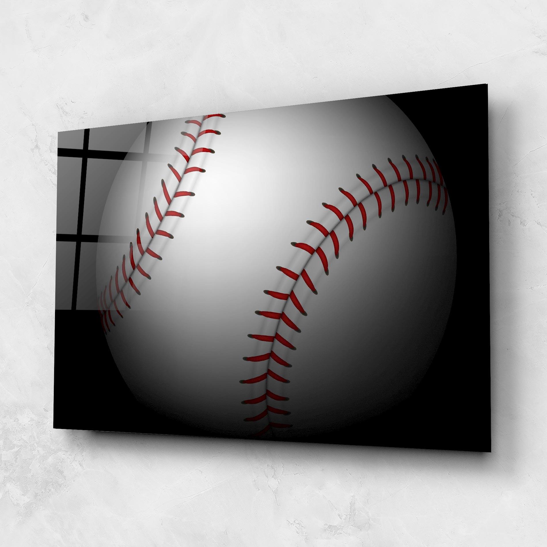 Tablou Sticla Close Up Baseball mockup 1