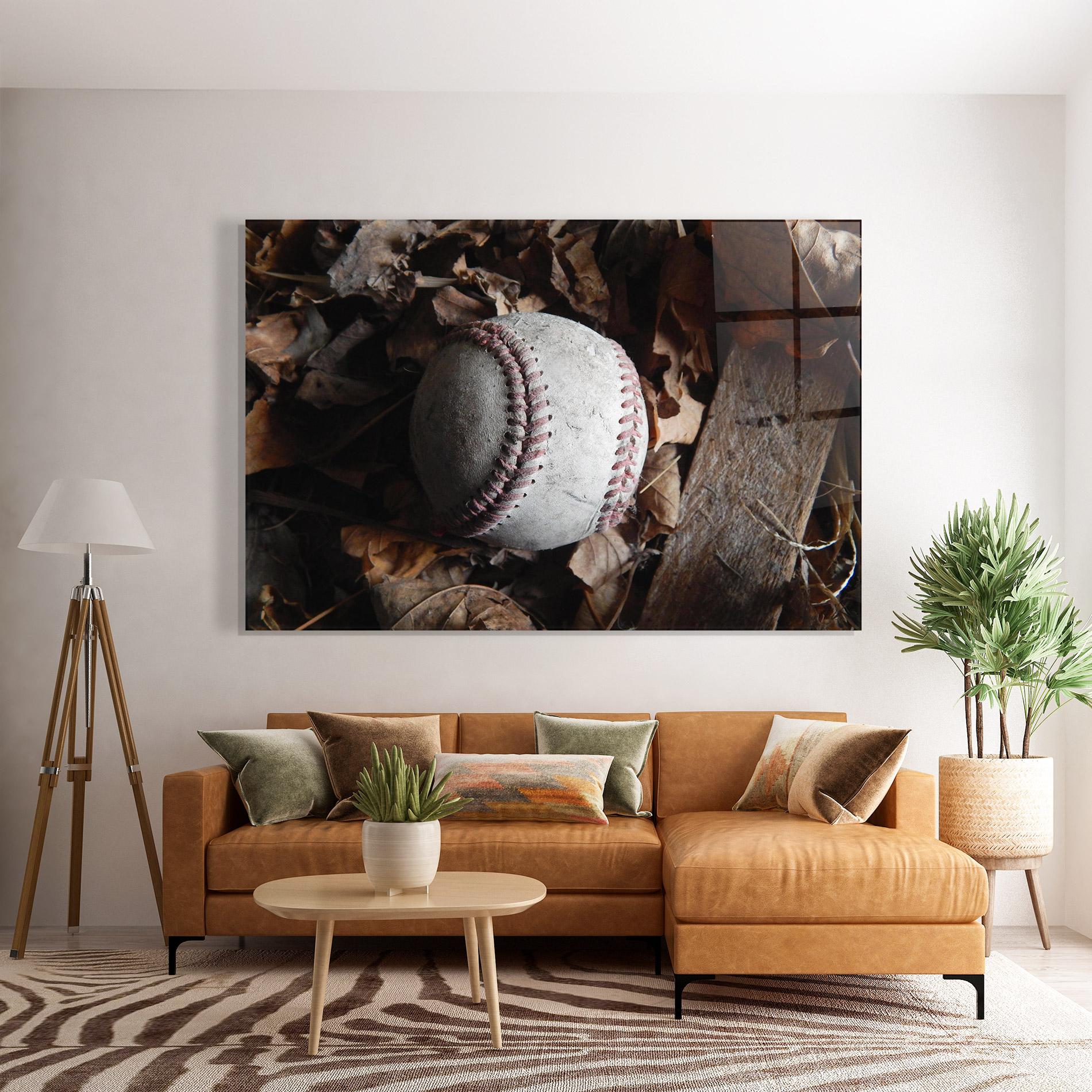 Tablou Sticla Autumn Baseball Ball mockup 7