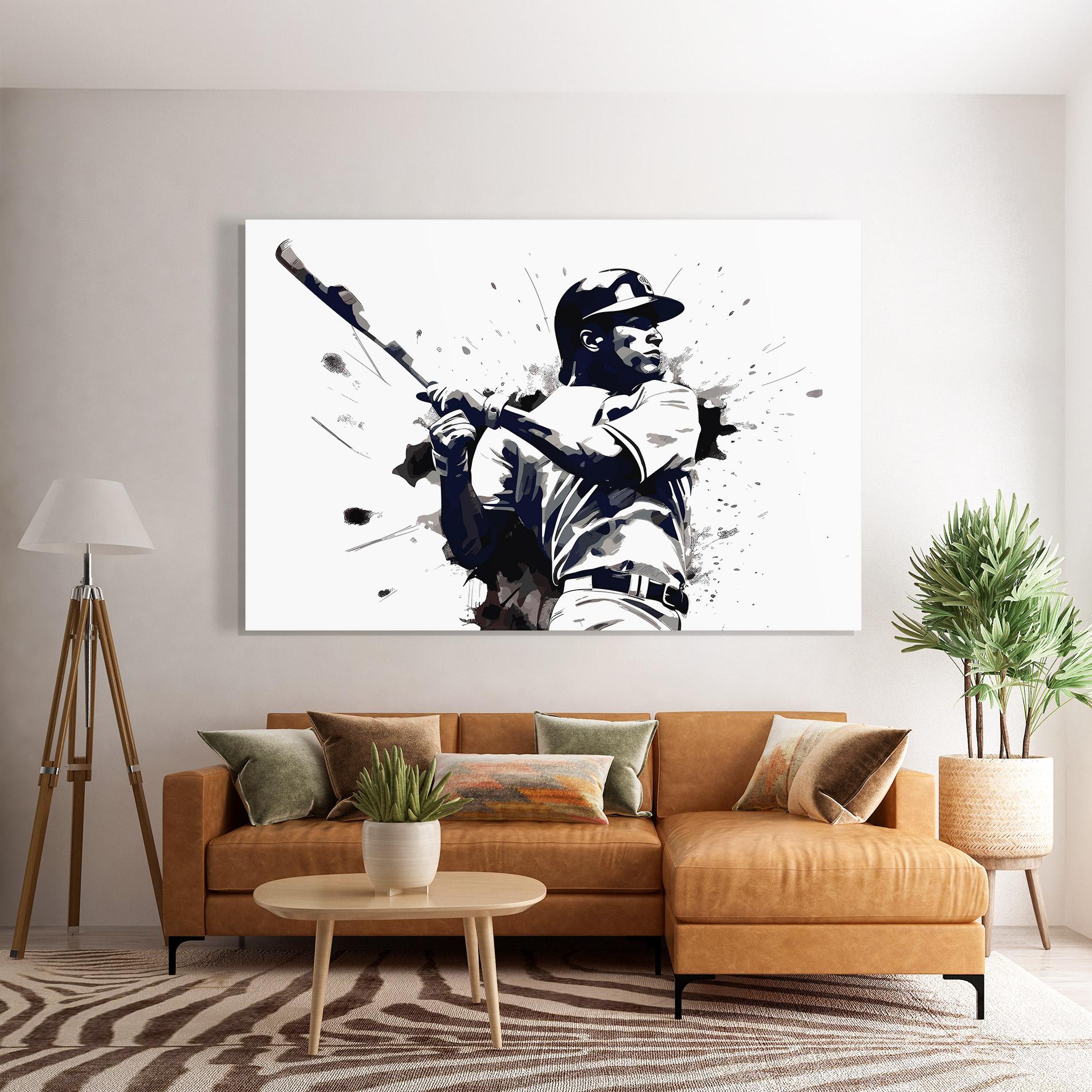 Tablou Sticla Baseball Grey Art mockup 7