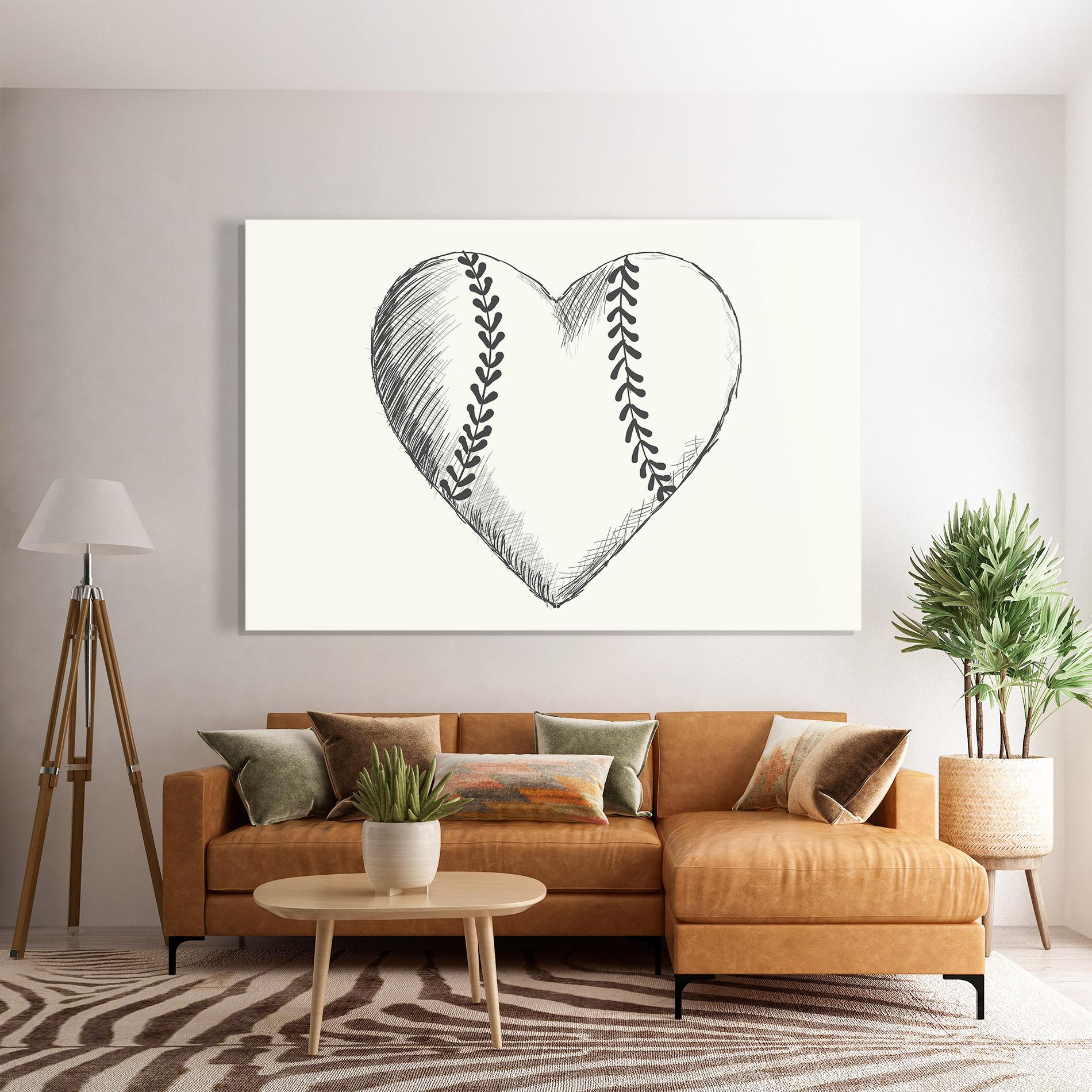 Tablou Sticla Baseball Heart mockup 7