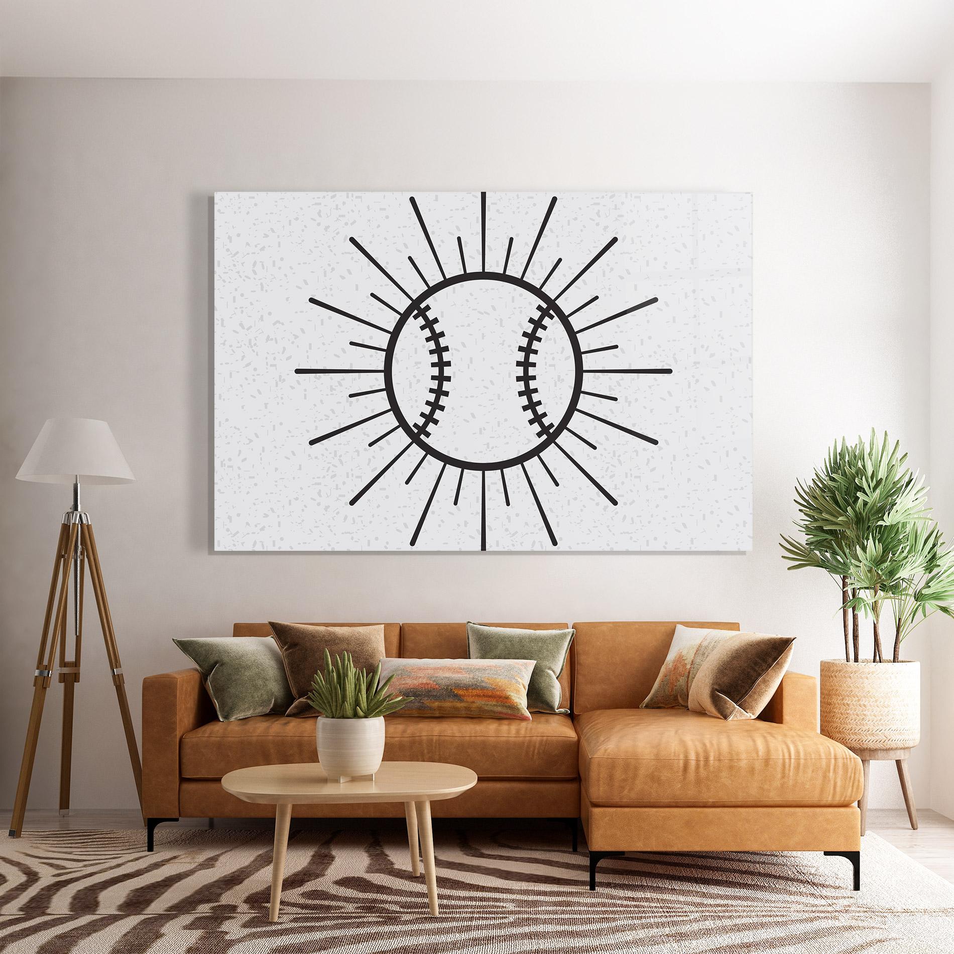 Tablou Sticla Baseball Line mockup 7