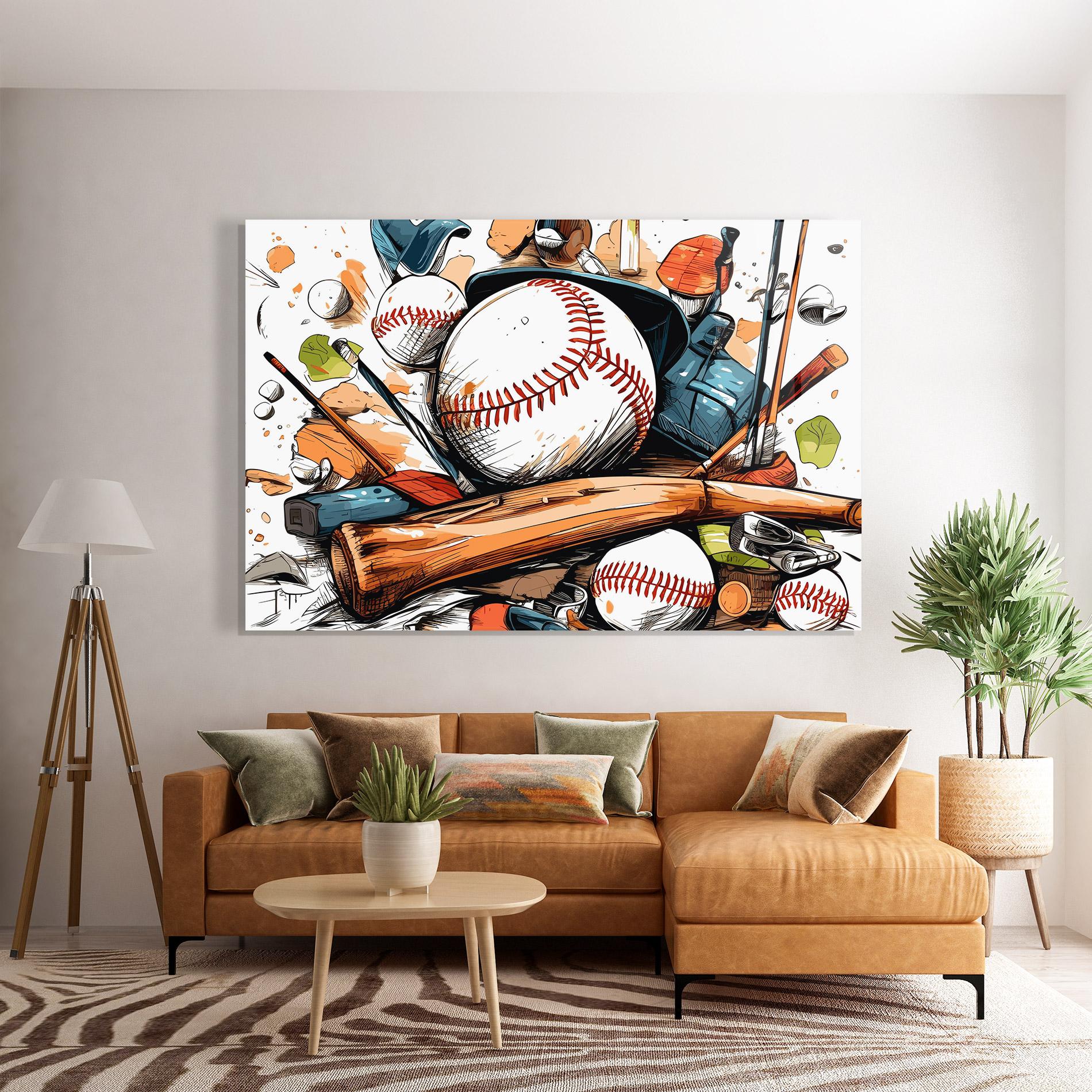 Tablou Sticla Baseball Trash mockup 7