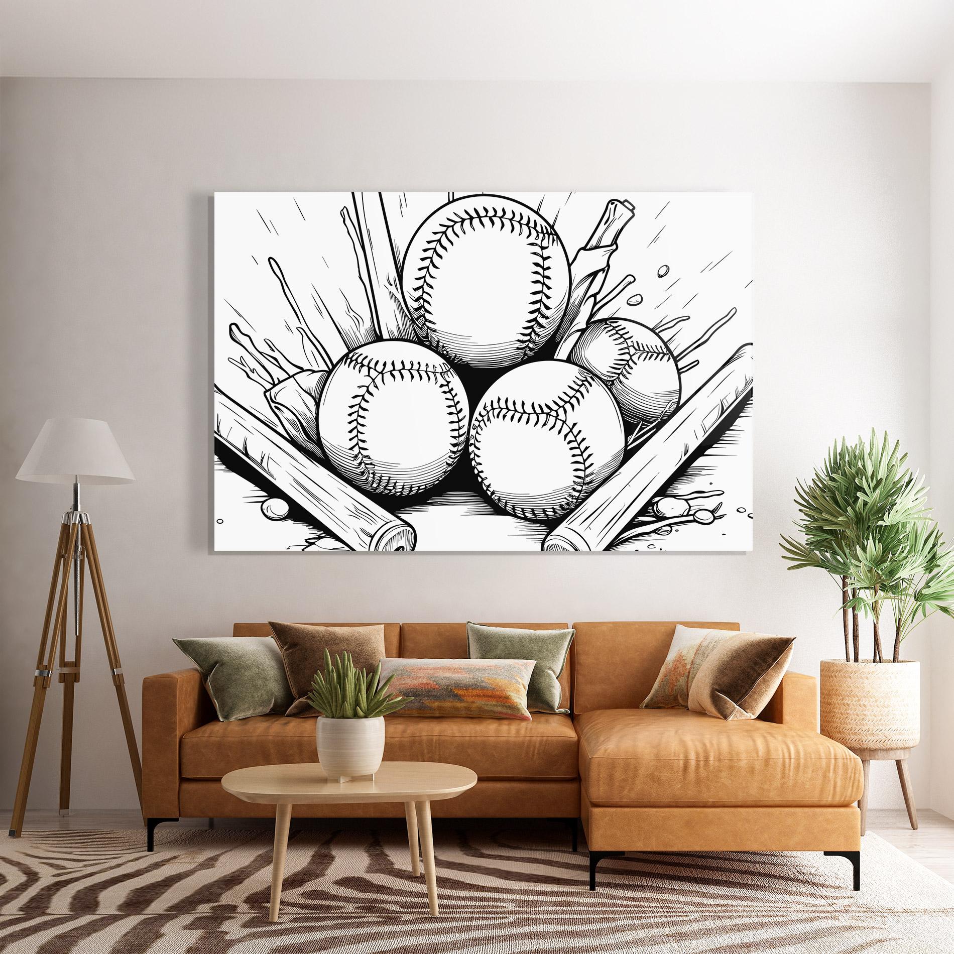 Tablou Sticla Big Baseball Ball mockup 7