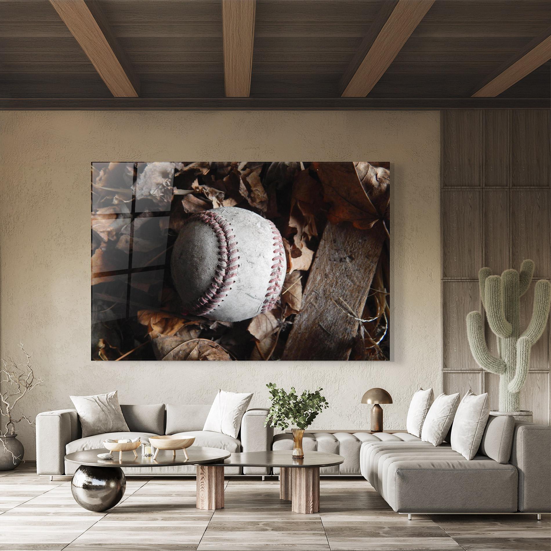 Tablou Sticla Autumn Baseball Ball mockup 8