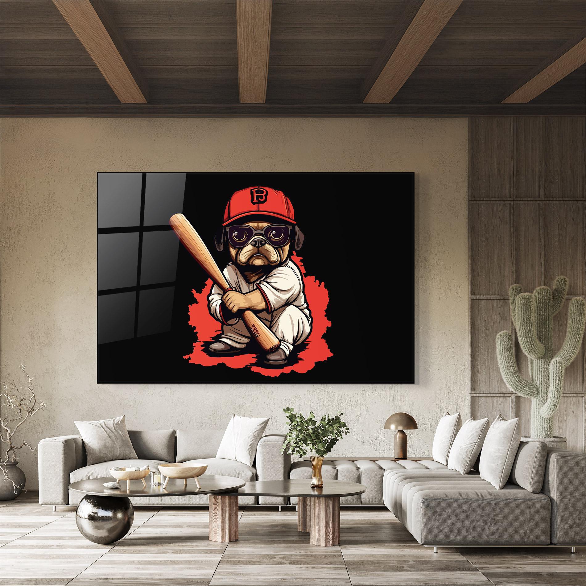 Tablou Sticla Baseball Dog mockup 8