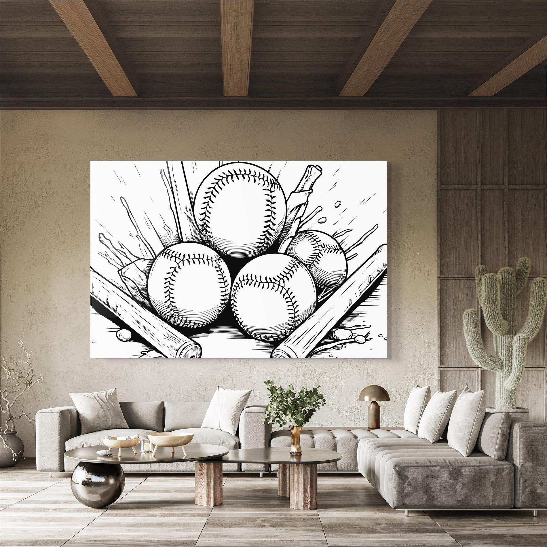 Tablou Sticla Big Baseball Ball mockup 8