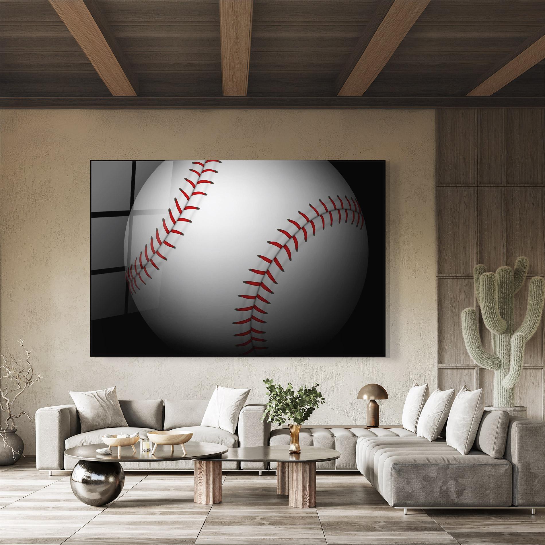 Tablou Sticla Close Up Baseball mockup 8