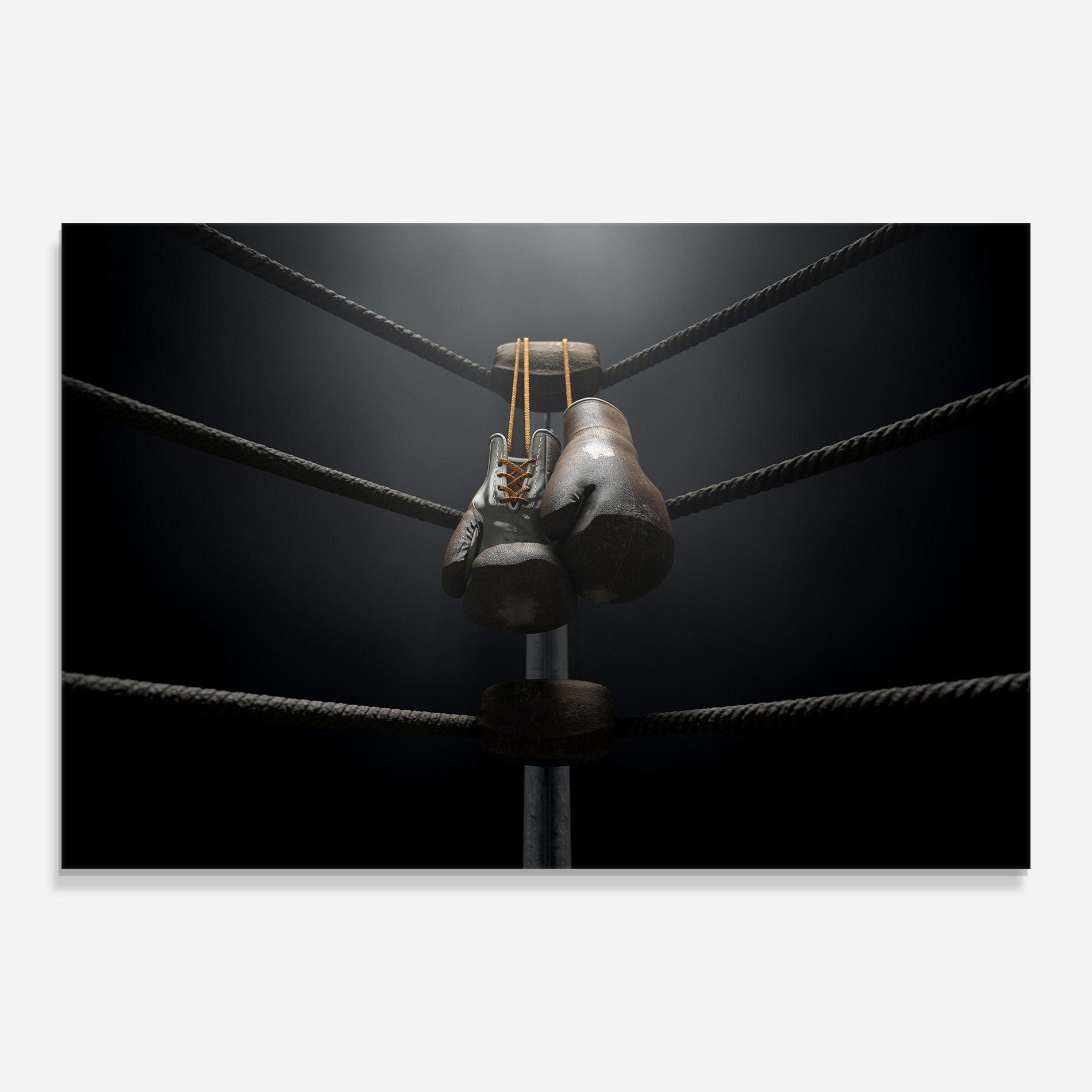 Tablou Sticla Black Boxing Glove mockup 0