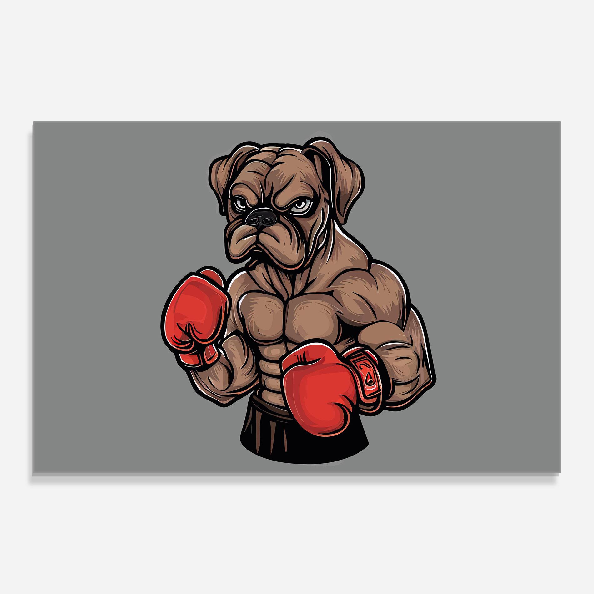 Tablou Sticla Boxer Dog mockup 0