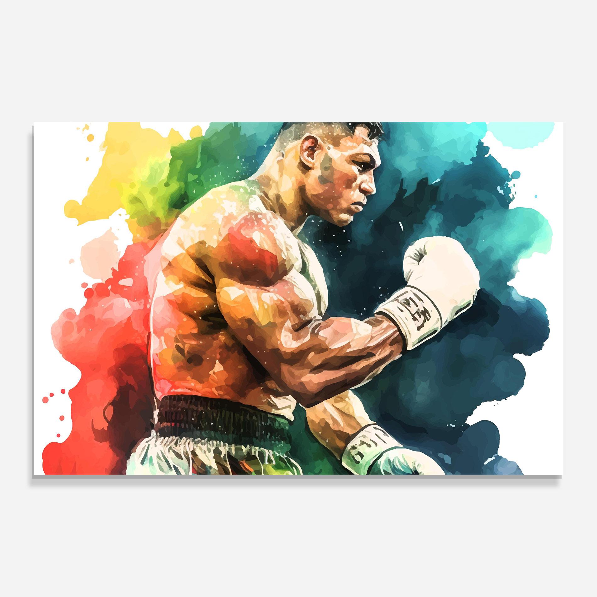 Tablou Sticla Boxing Blue Red mockup 0
