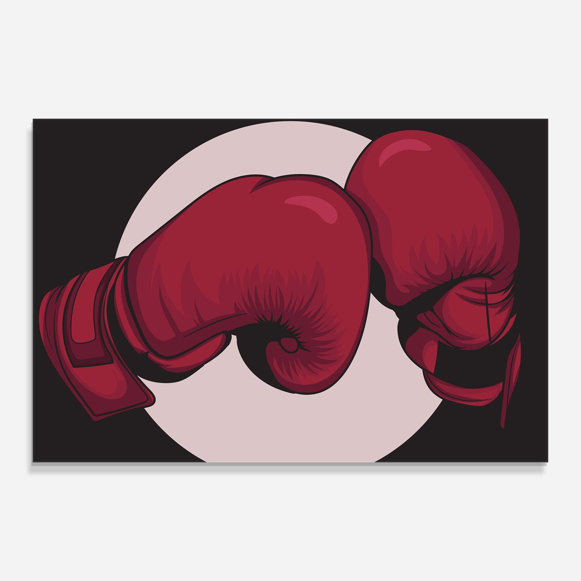 Tablou Sticla Boxing Cream Circle mockup 0