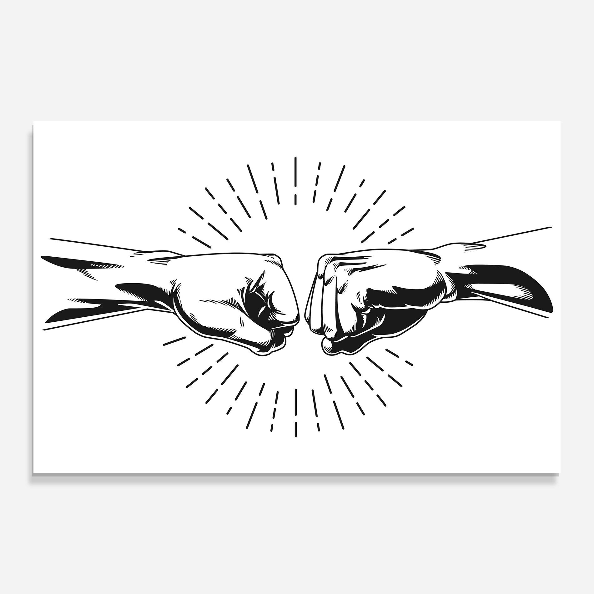 Tablou Sticla White Handshake Box mockup 0