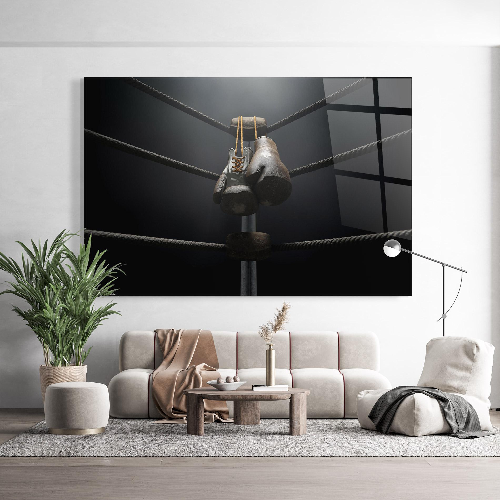 Tablou Sticla Black Boxing Glove mockup 9