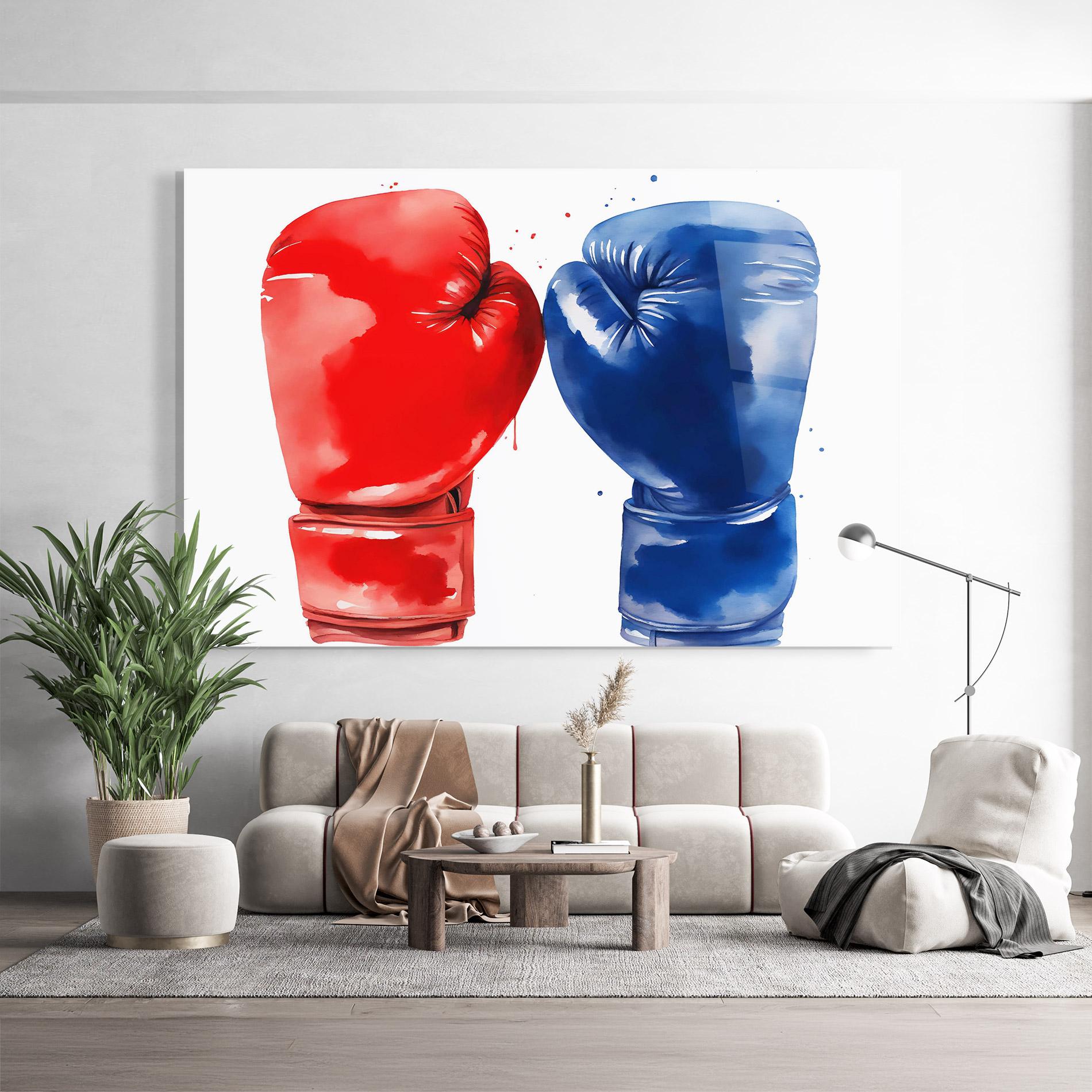 Tablou Sticla Red Blue Box mockup 9