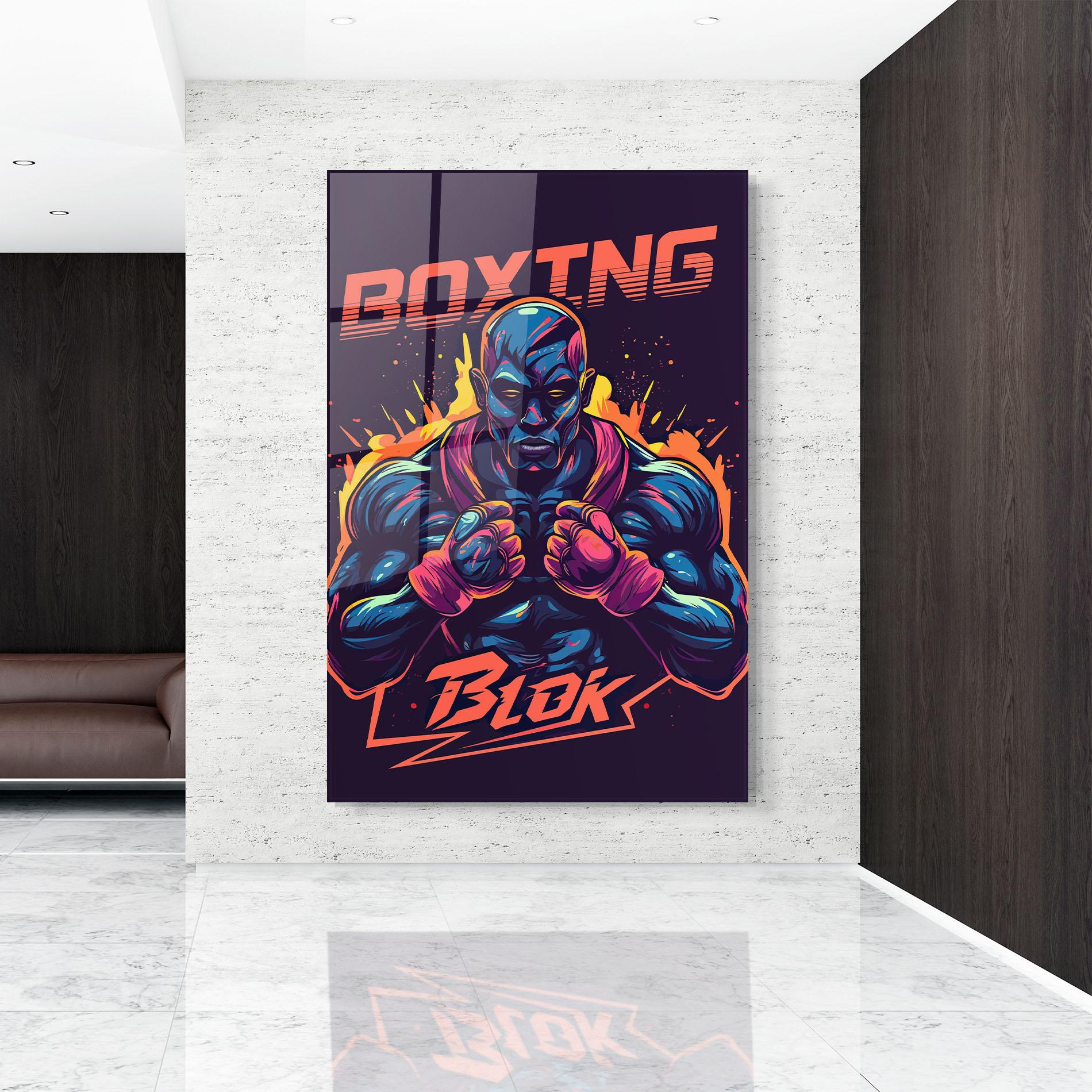 Tablou Sticla Boxing Blok mockup 9