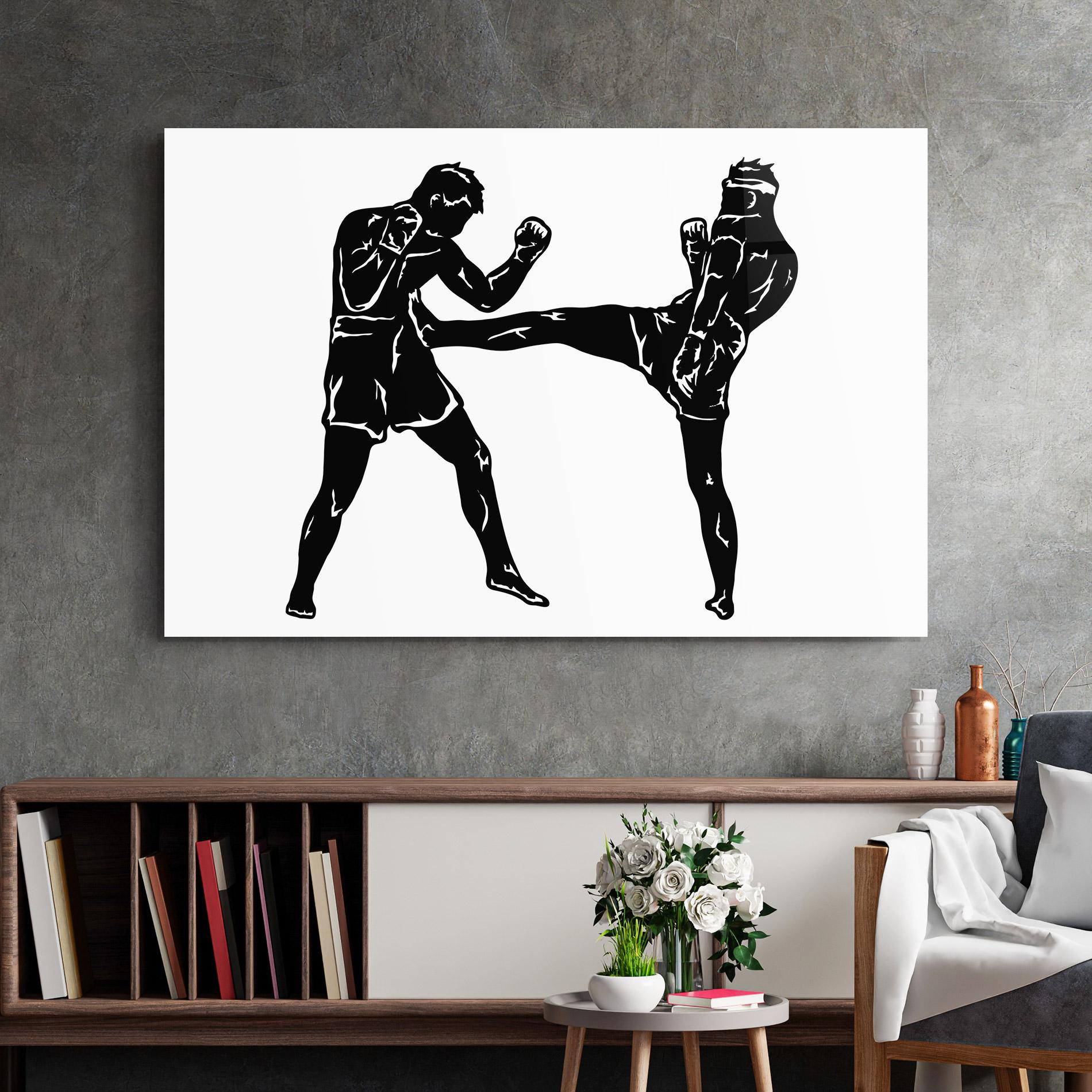 Tablou Sticla Box Fight Move mockup 2