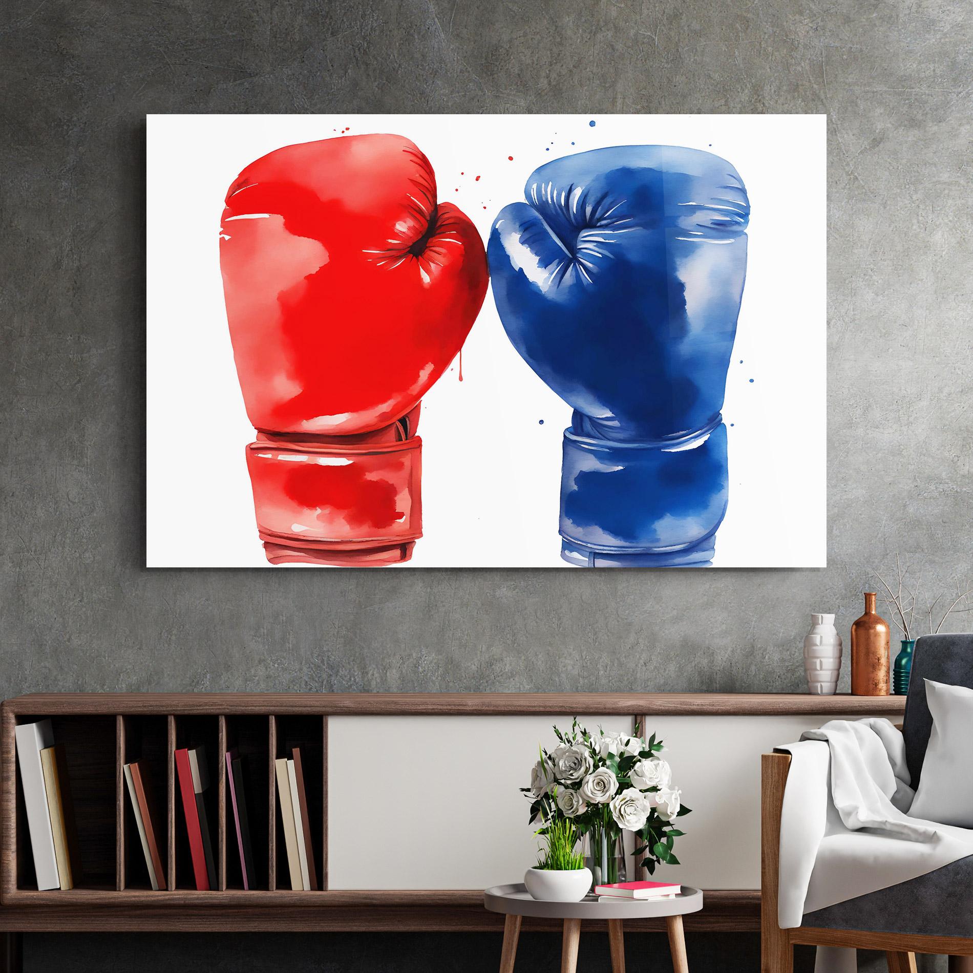 Tablou Sticla Red Blue Box mockup 2