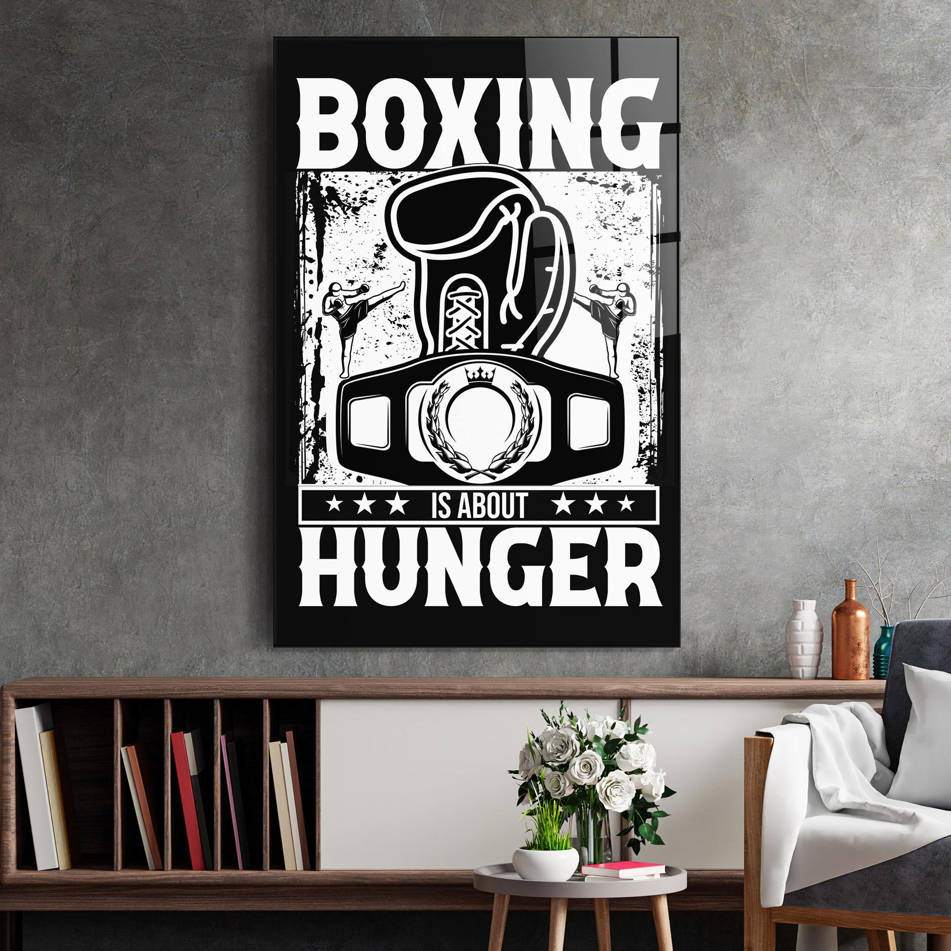 Tablou Sticla Boxing Hunger mockup 2